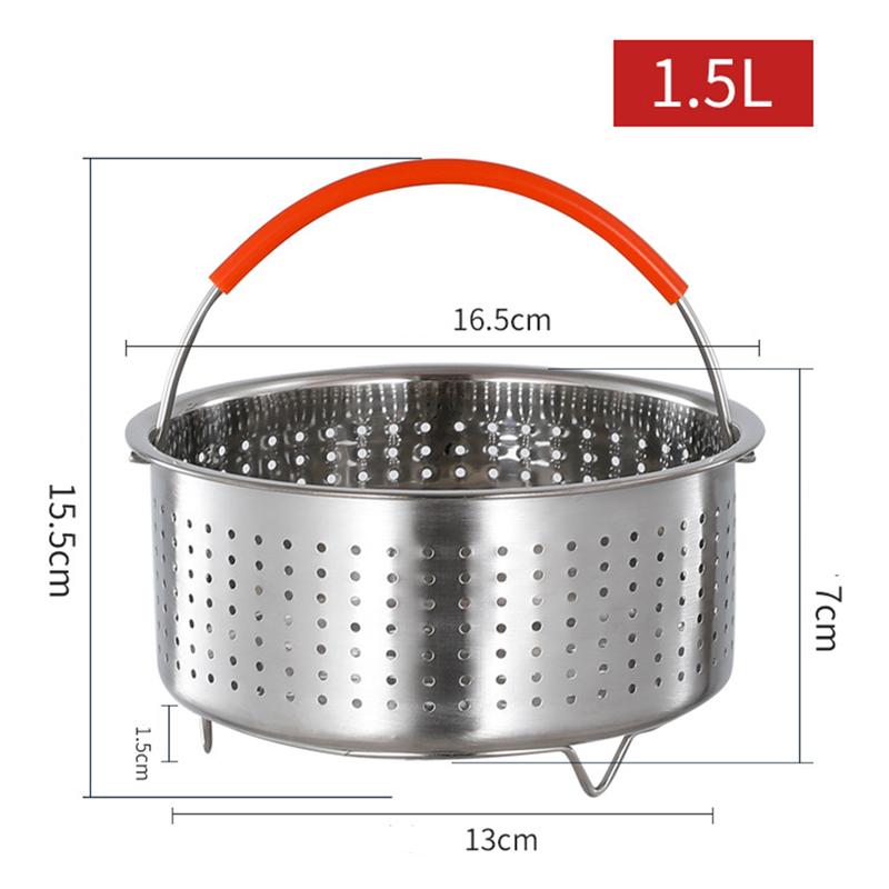 304 Stainless Steel Steamer Basket Instant Pot Accessories for 1.5/2/3/4/6/8L Instant Cooker with Silicone Covered Handle
304 Stainless Steel Steamer Basket Instant Pot Accessories for 1.5/2/3/4/6/8L Instant Cooker with Silicone Covered Handle