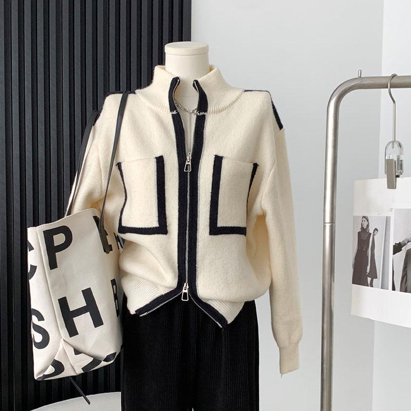Elegant Casual Knitted Jumpers Double Zipper Pockets Tender Cardigans Women Sweet Loose Stand Neck Sweaters XL
Elegant Casual Knitted Jumpers Double Zipper Pockets Tender Cardigans Women Sweet Loose Stand Neck Sweaters XL