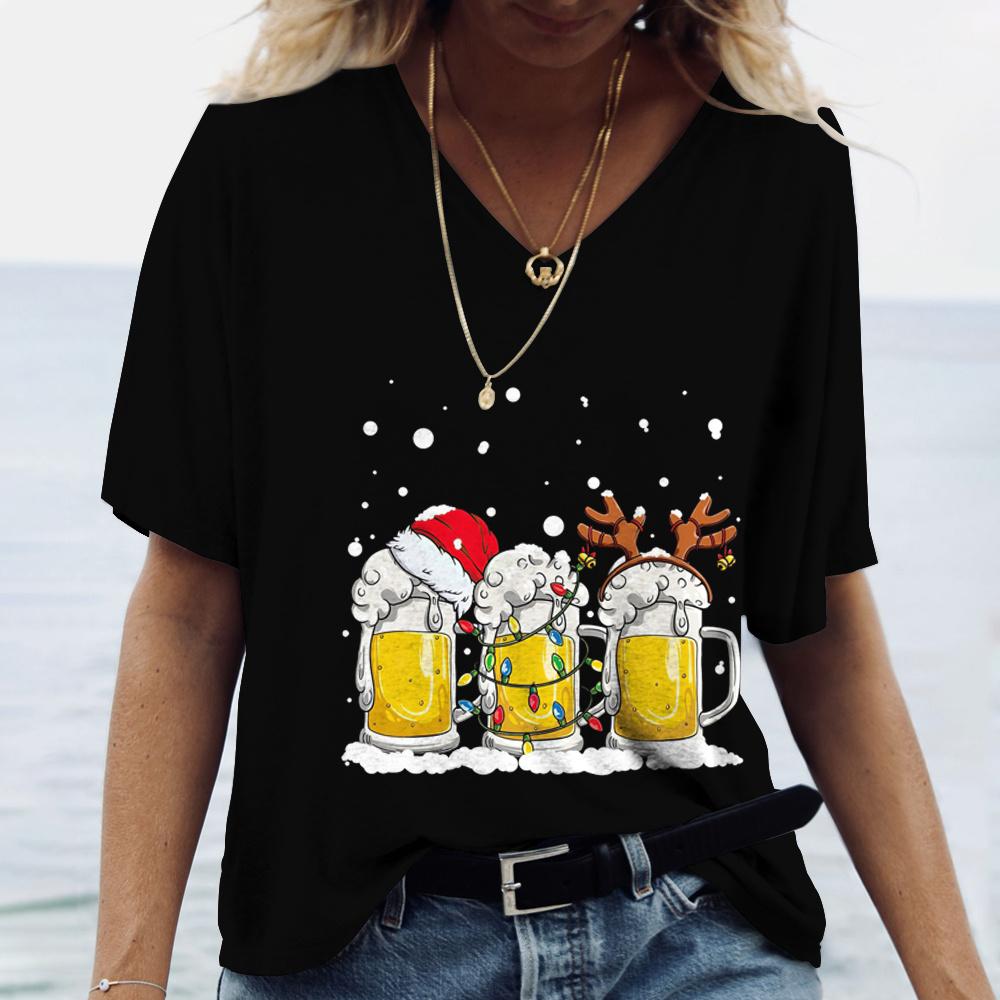Christmas Wine Glass Pattern Print Women s V-Neck T-shirts Casual Short Sleeve Pullover T Shirt Fashion Tops Women Tees Clothing S
Christmas Wine Glass Pattern Print Women s V-Neck T-shirts Casual Short Sleeve Pullover T Shirt Fashion Tops Women Tees Clothing S