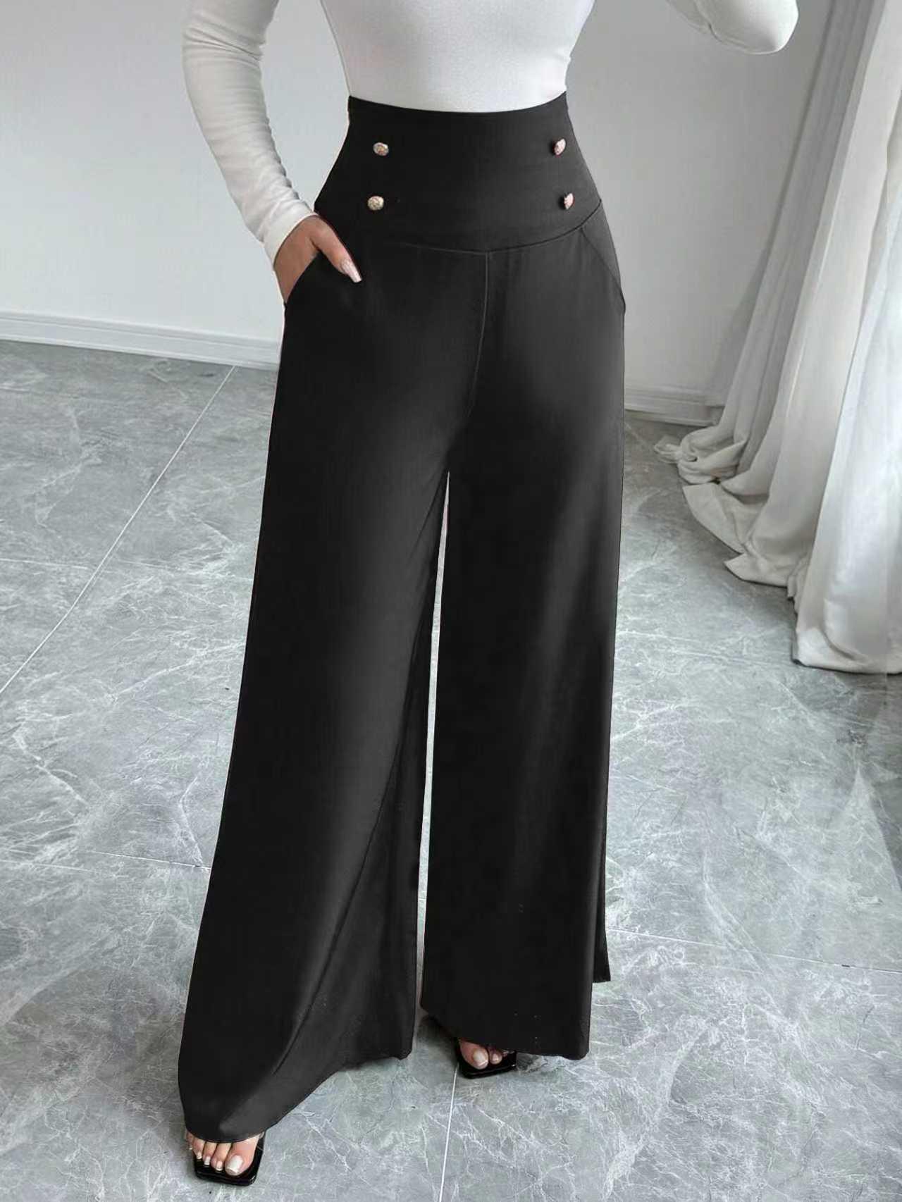 Элегантные черные брюки с высокой посадкой и широкими штанинами, с контролем живота и карманами для офисной носки XXL чёрный
Элегантные черные брюки с высокой посадкой и широкими штанинами, с контролем живота и карманами для офисной носки XXL чёрный