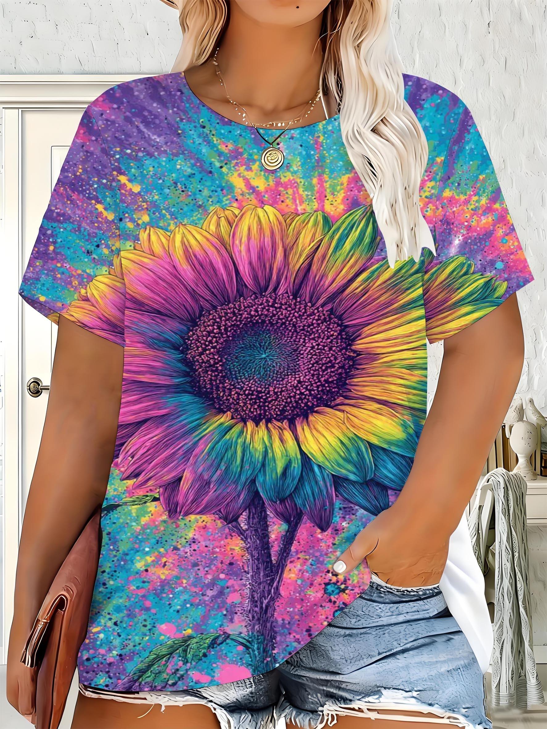 0XL-9XL Vibrant Sunflower Design Tie-Dye Tee Women S Relaxed Short-Sleeve Shirt. Boho Chic Summer Casual Loose-Fit Graphic Tee. Round Neckline. Sleev M дубильная кора
0XL-9XL Vibrant Sunflower Design Tie-Dye Tee Women S Relaxed Short-Sleeve Shirt. Boho Chic Summer Casual Loose-Fit Graphic Tee. Round Neckline. Sleev M дубильная кора