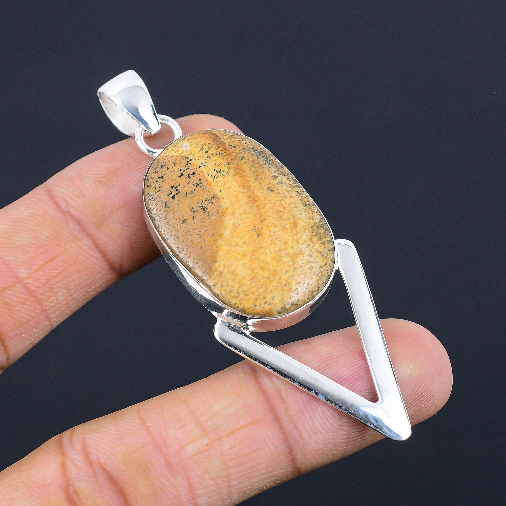 Распродажа ко Дню памяти Подвеска из самоцвета яшмы пикассо из стерлингового серебра 925 пробы
Распродажа ко Дню памяти Подвеска из самоцвета яшмы пикассо из стерлингового серебра 925 пробы