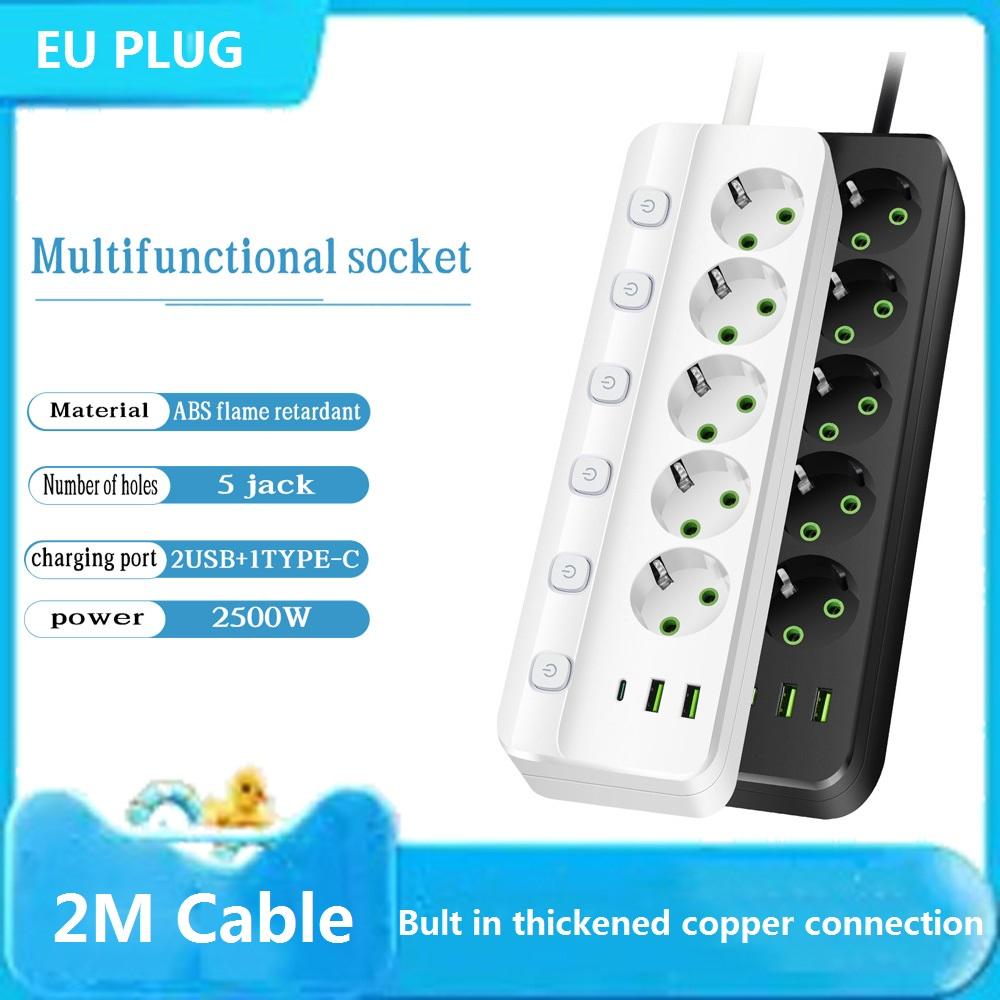 Smart Power Strip EU Plug AC Outlet Multiprise 2M Extension Cord Electrical Socket Network Filter Type C PD Fast Charging чорний
Smart Power Strip EU Plug AC Outlet Multiprise 2M Extension Cord Electrical Socket Network Filter Type C PD Fast Charging чорний