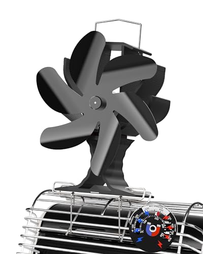 Stove Fan, Heat-Driven 6-Blade Fireplace Fan Bracket, Heater Fan with Magnetic Thermometer, Wood-Fire Stove Accessory for Pellet, Gas, and Wood-Fired
Stove Fan, Heat-Driven 6-Blade Fireplace Fan Bracket, Heater Fan with Magnetic Thermometer, Wood-Fire Stove Accessory for Pellet, Gas, and Wood-Fired
