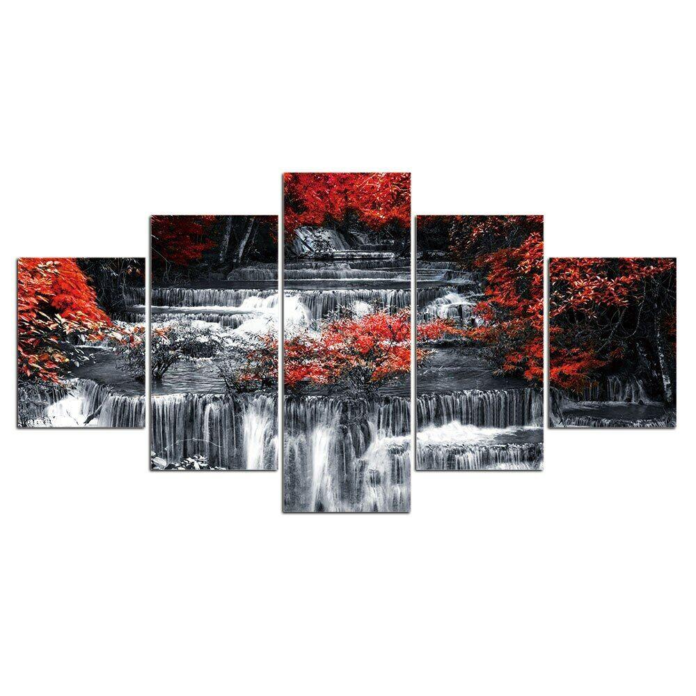 5Pcs Red Grey Trees Leaf Waterfall Pictures Canvas Paintings Art HD Print Home Decor No Framed Room Decor Modern Wall Poster
5Pcs Red Grey Trees Leaf Waterfall Pictures Canvas Paintings Art HD Print Home Decor No Framed Room Decor Modern Wall Poster