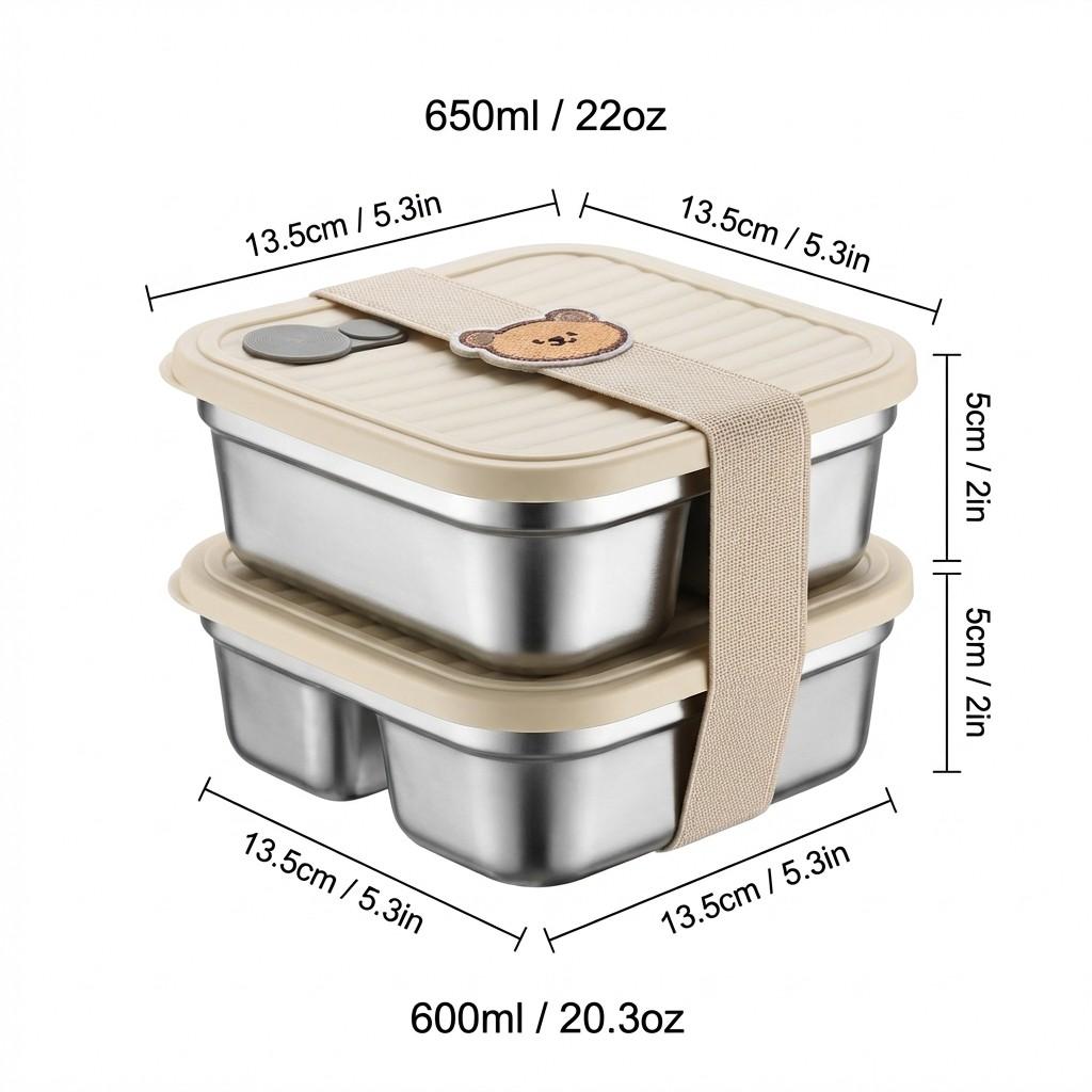 2pcs/set Durable Sealed Bento Box With Lid 304 Stainless Steel Lunch Box Microwave Safe Fruit Salad Food Container For Students
2pcs/set Durable Sealed Bento Box With Lid 304 Stainless Steel Lunch Box Microwave Safe Fruit Salad Food Container For Students