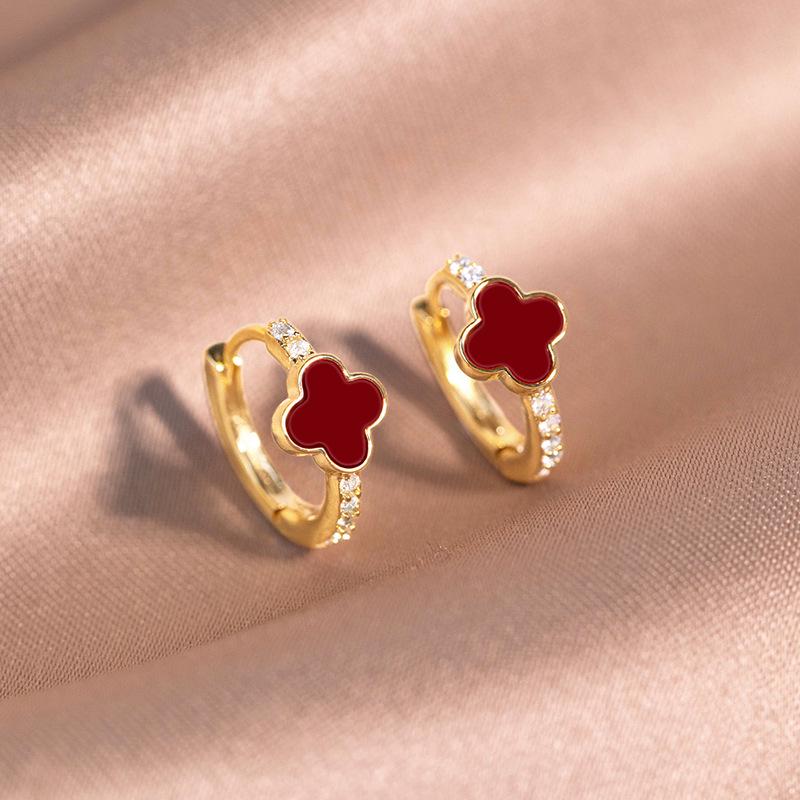 Серьги-цветы из красной капельной глазури с цирконием, покрытые 14-каратным золотом - Изысканная легкая роскошь для женщин
Серьги-цветы из красной капельной глазури с цирконием, покрытые 14-каратным золотом - Изысканная легкая роскошь для женщин