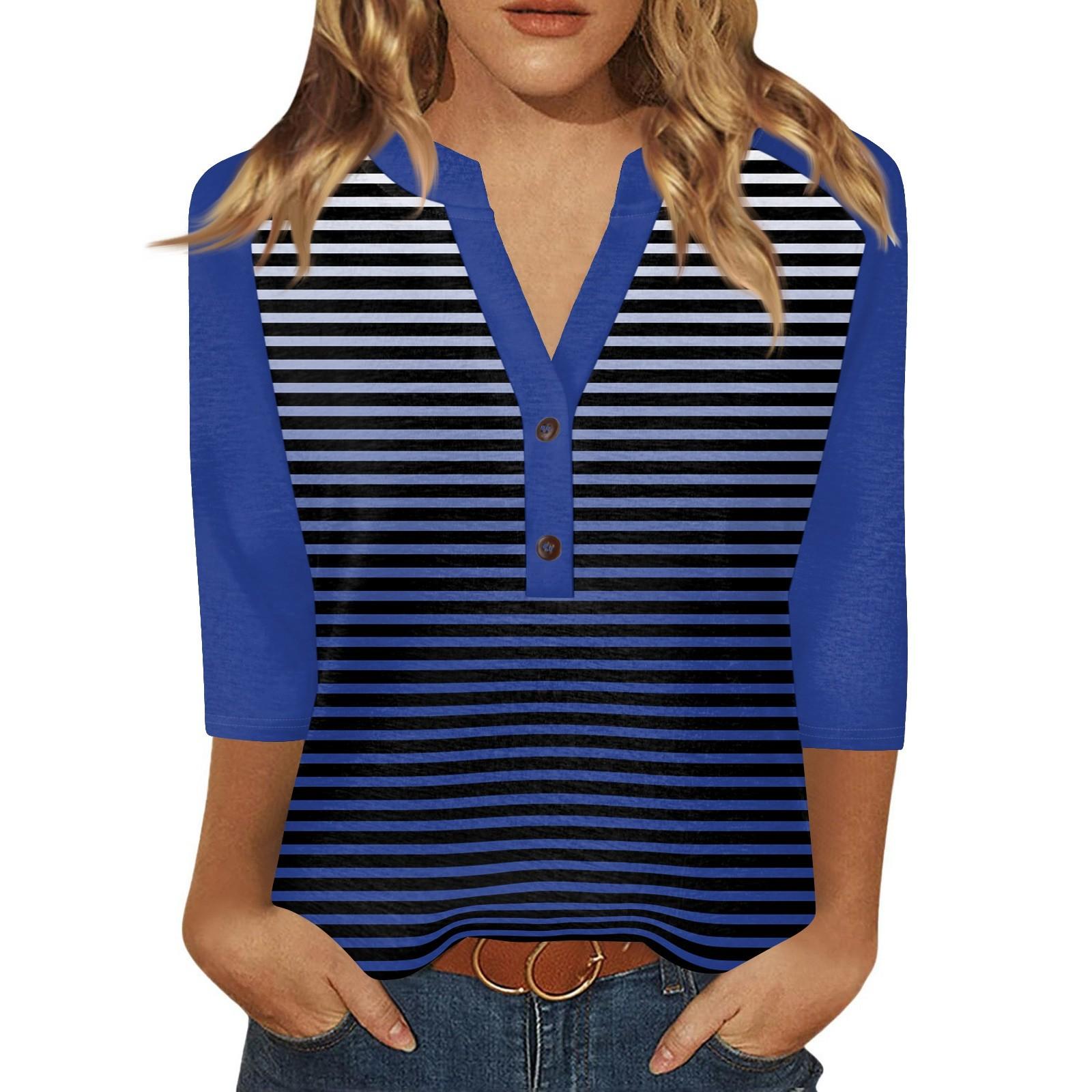 Жіноча футболка з принтом на ґудзиках з рукавами 3/4, щоденна мода на вихідні, звичайний топ із V-подібним вирізом S
Жіноча футболка з принтом на ґудзиках з рукавами 3/4, щоденна мода на вихідні, звичайний топ із V-подібним вирізом S