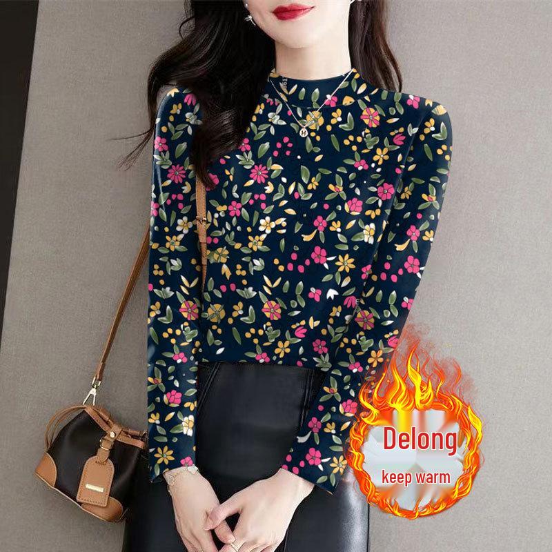 Women s Floral Print Thermal Ribbed Base Layer Top - Half-High Collar, Long Sleeves, Slimming Design for Autumn and Winter XL (105-120 lbs) квітковий/Темно-синій
Women s Floral Print Thermal Ribbed Base Layer Top - Half-High Collar, Long Sleeves, Slimming Design for Autumn and Winter XL (105-120 lbs) квітковий/Темно-синій