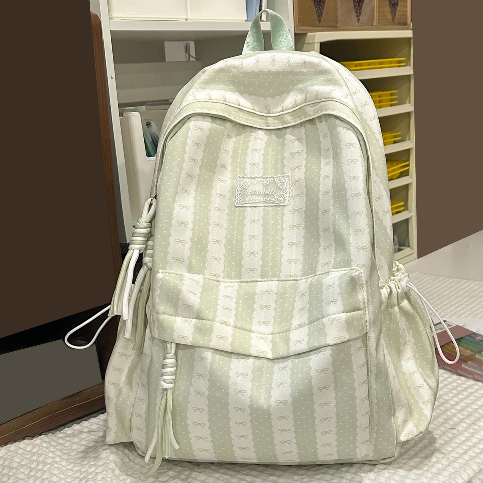 Nylon Bow Printed Lightweight Travel Bag Large Capacity Aesthetic Daypack Bow Rucksack Multi-pocket for Teens Girls Students
Nylon Bow Printed Lightweight Travel Bag Large Capacity Aesthetic Daypack Bow Rucksack Multi-pocket for Teens Girls Students