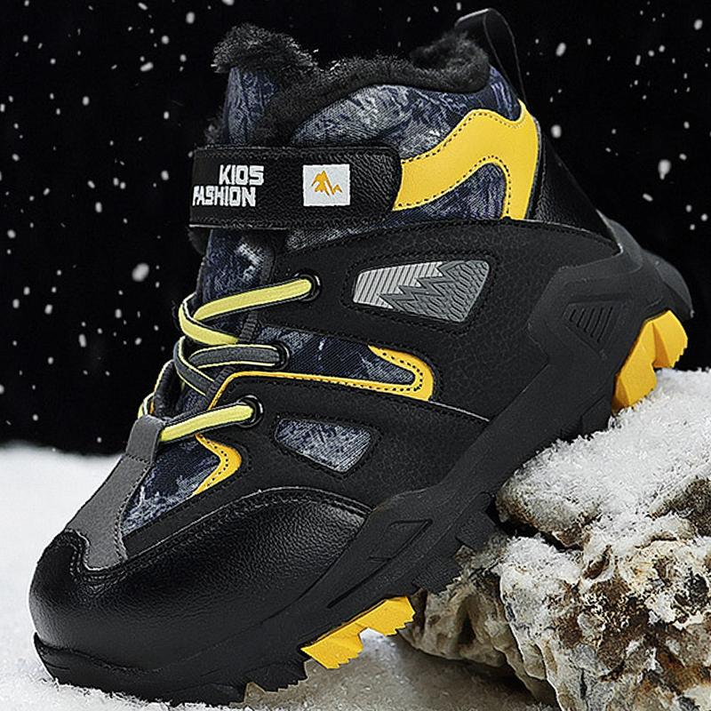 Зимние детские баскетбольные кроссовки для мальчиков из хлопка, пушистые волчьи зубы, нескользящие, теплые, спортивные туфли 40 жёлтый