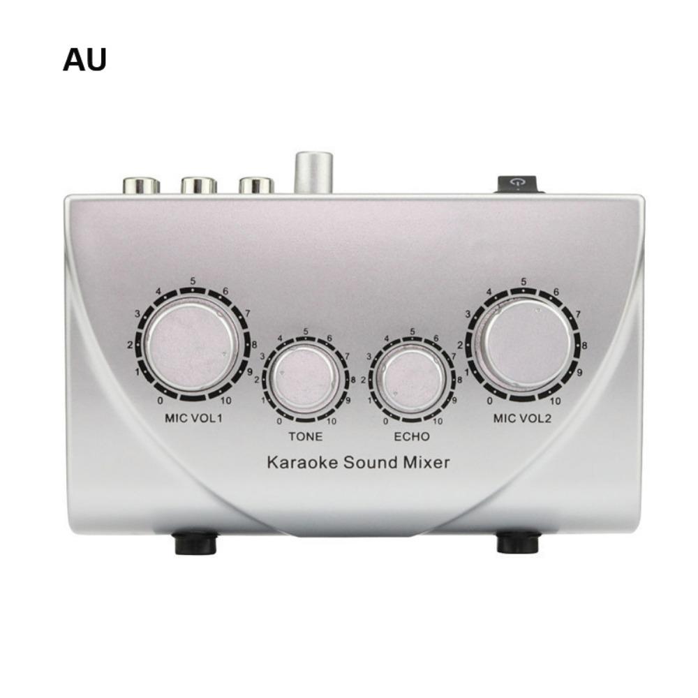 Серебристый Аудиомикшер Усилитель Многофункциональный Микрофон Караоке Эхо Микшер Микрофонный Усилитель AU
Серебристый Аудиомикшер Усилитель Многофункциональный Микрофон Караоке Эхо Микшер Микрофонный Усилитель AU