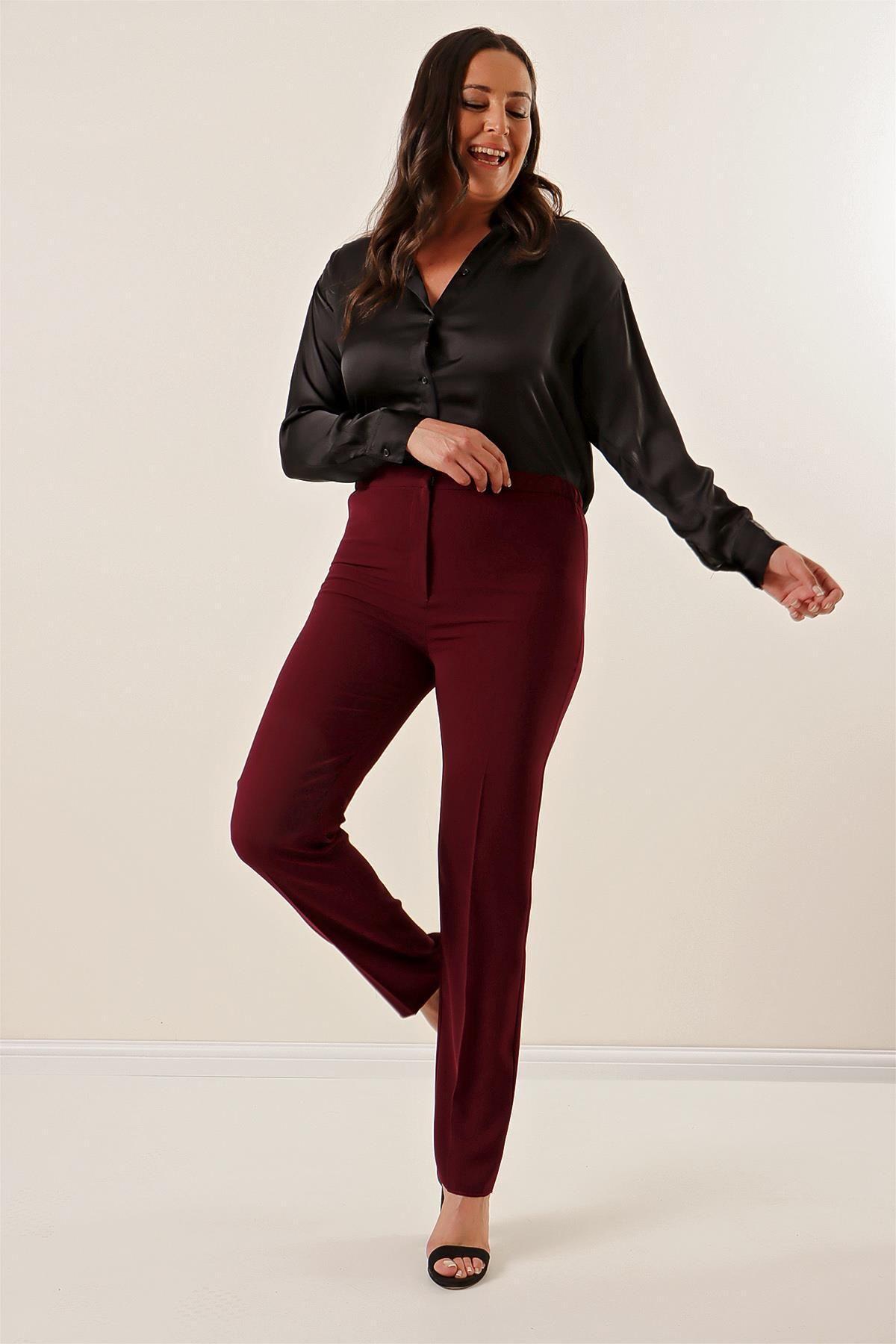 Women s Style Plus Size Pants imported Crepe Wide Size Trousers With Elastic Sides 
Women s Style Plus Size Pants imported Crepe Wide Size Trousers With Elastic Sides