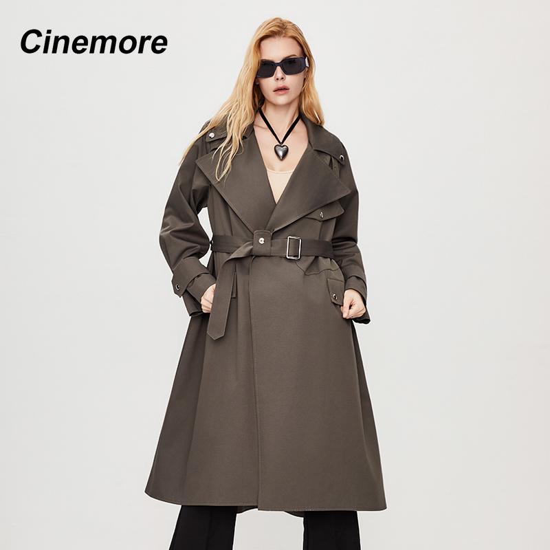 Cinemore Тренч для женщин Длинная куртка-ветровка Повседневное однотонное свободное ветрозащитное пальто с лацканами с поясом Модное шикарное женское пальто S серый
Cinemore Тренч для женщин Длинная куртка-ветровка Повседневное однотонное свободное ветрозащитное пальто с лацканами с поясом Модное шикарное женское пальто S серый