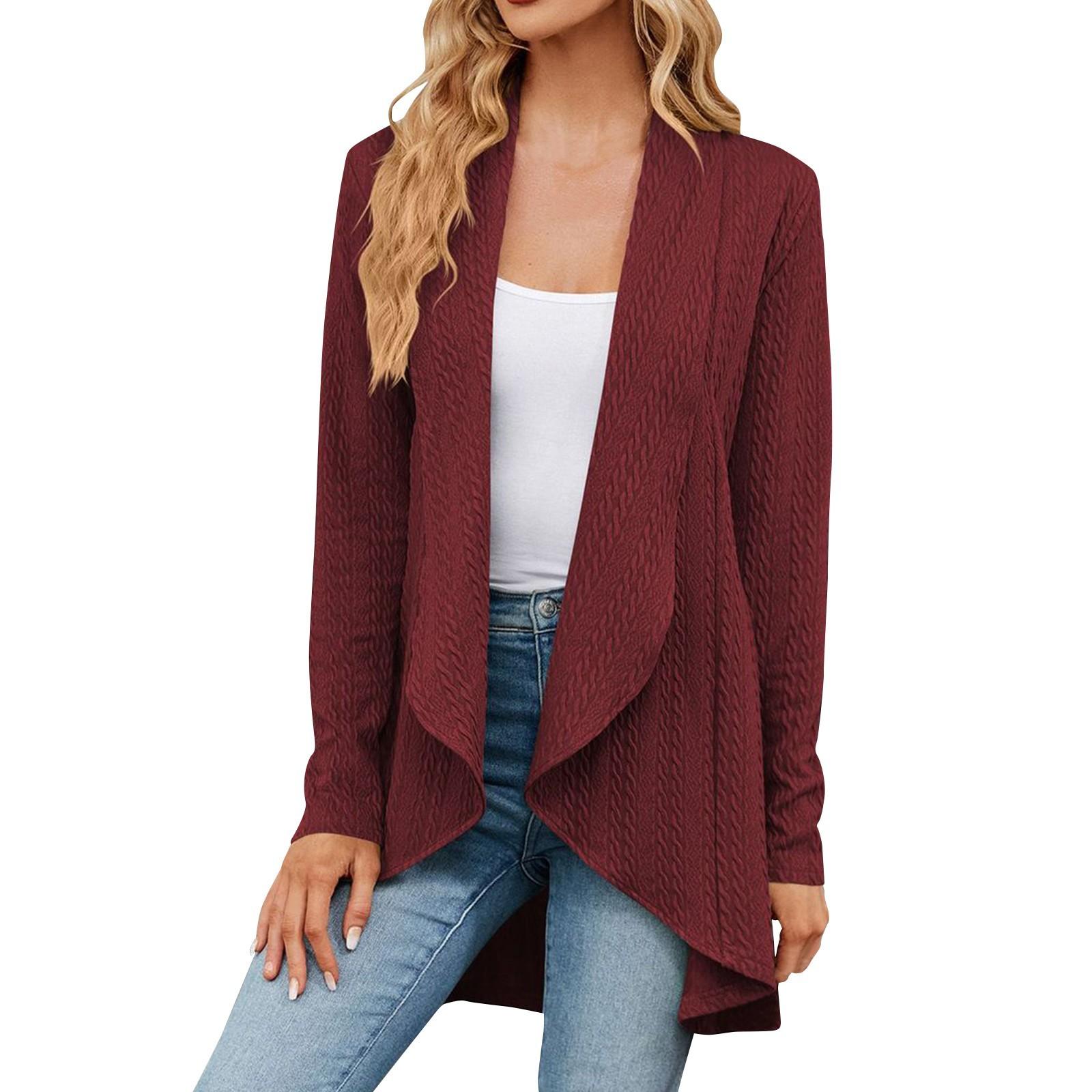 Женский модный повседневный удобный кардиган с длинным рукавом XL винный
Женский модный повседневный удобный кардиган с длинным рукавом XL винный