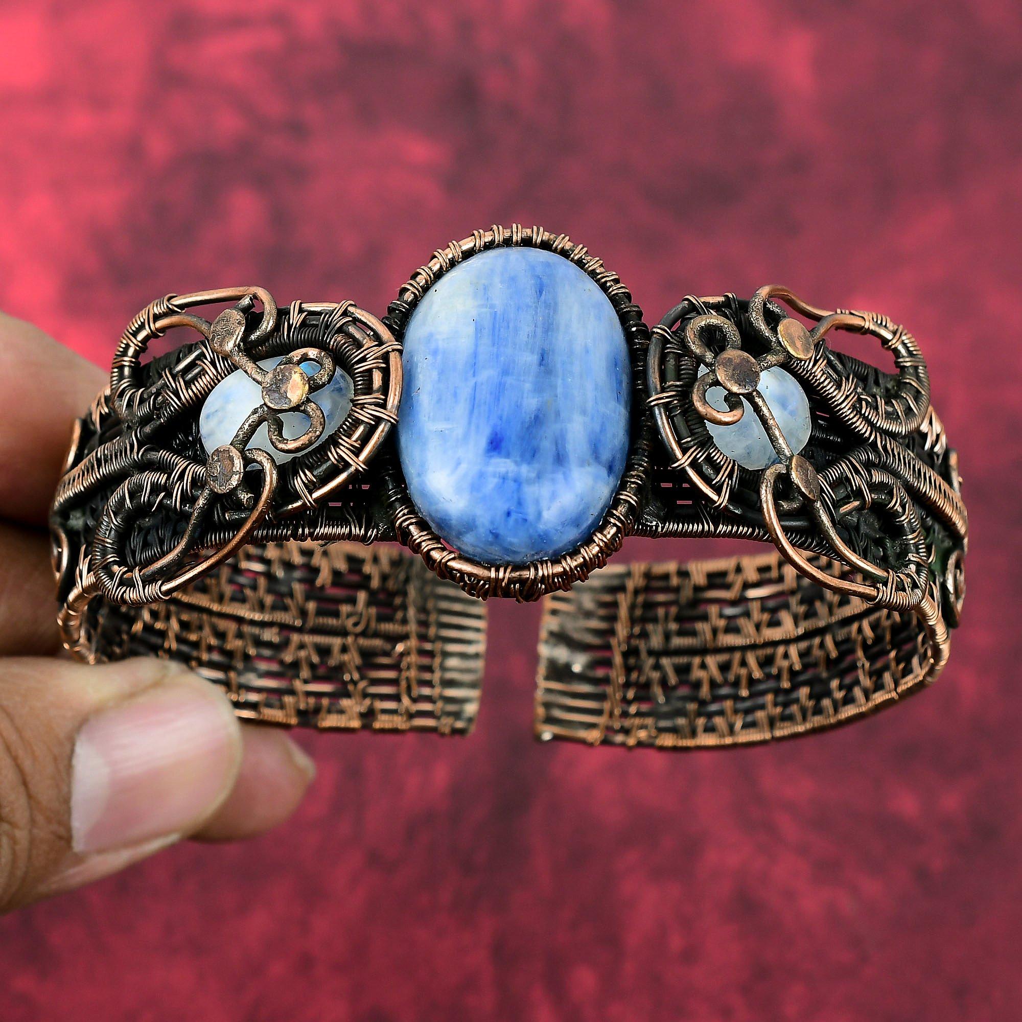 Kyanite Cuff Bracelet Copper Wire Wrapped Adjustable Bangle Rainbow Moonstone Gemstone Cuff Bracelet Handmade Copper Jewelry Gifts For Wife Adjustable
Kyanite Cuff Bracelet Copper Wire Wrapped Adjustable Bangle Rainbow Moonstone Gemstone Cuff Bracelet Handmade Copper Jewelry Gifts For Wife Adjustable