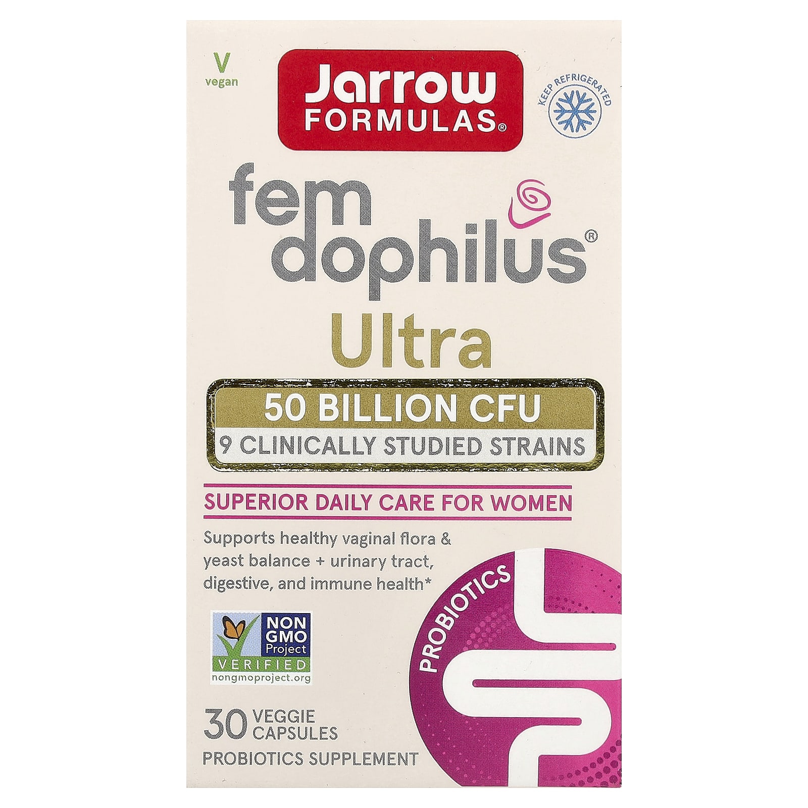 Jarrow Formulas, Fem-Dophilus® Ultra, 30 Veggie Capsules
Jarrow Formulas, Fem-Dophilus® Ultra, 30 Veggie Capsules