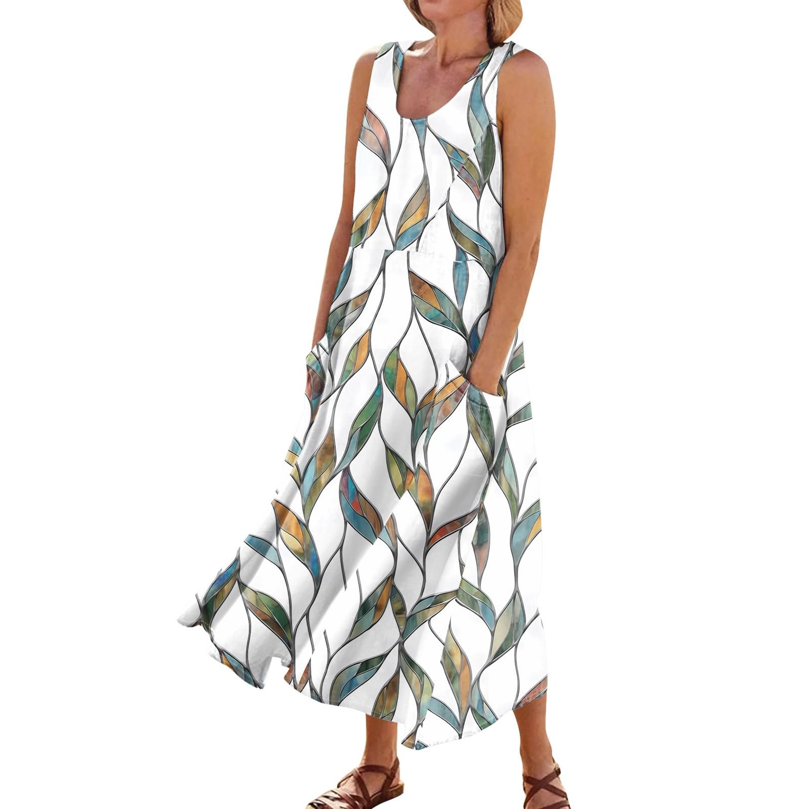 Платье без рукавов для женщин. Женское летнее повседневное модное платье без рукавов с круглым вырезом и карманом с принтом. XL белый
Платье без рукавов для женщин. Женское летнее повседневное модное платье без рукавов с круглым вырезом и карманом с принтом. XL белый