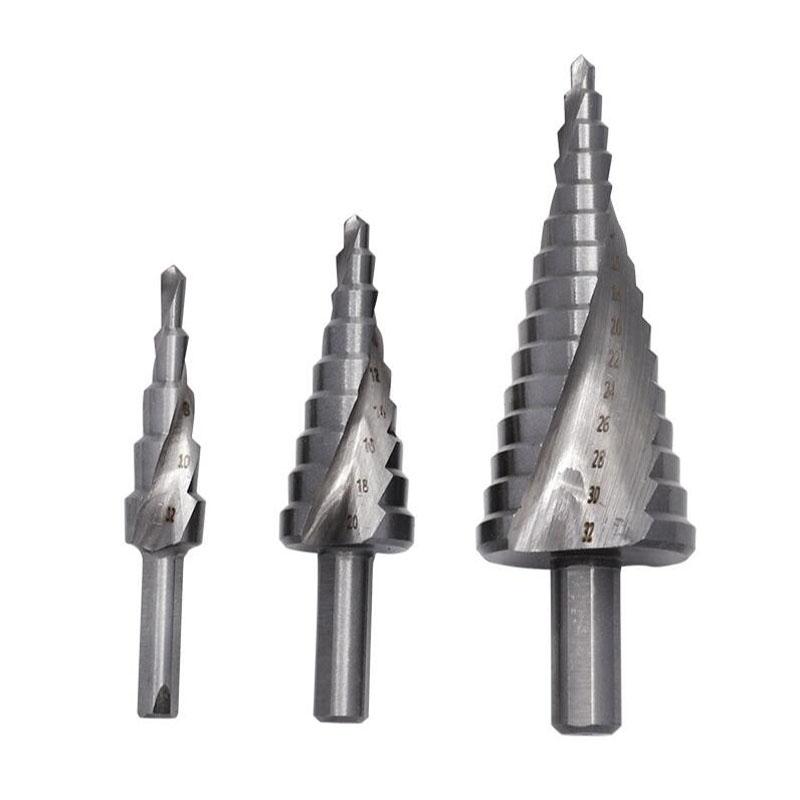 High speed steel 4241 triangular shank spiral groove step drill pagoda drill 4-12 4-20 4-32mm A
High speed steel 4241 triangular shank spiral groove step drill pagoda drill 4-12 4-20 4-32mm A