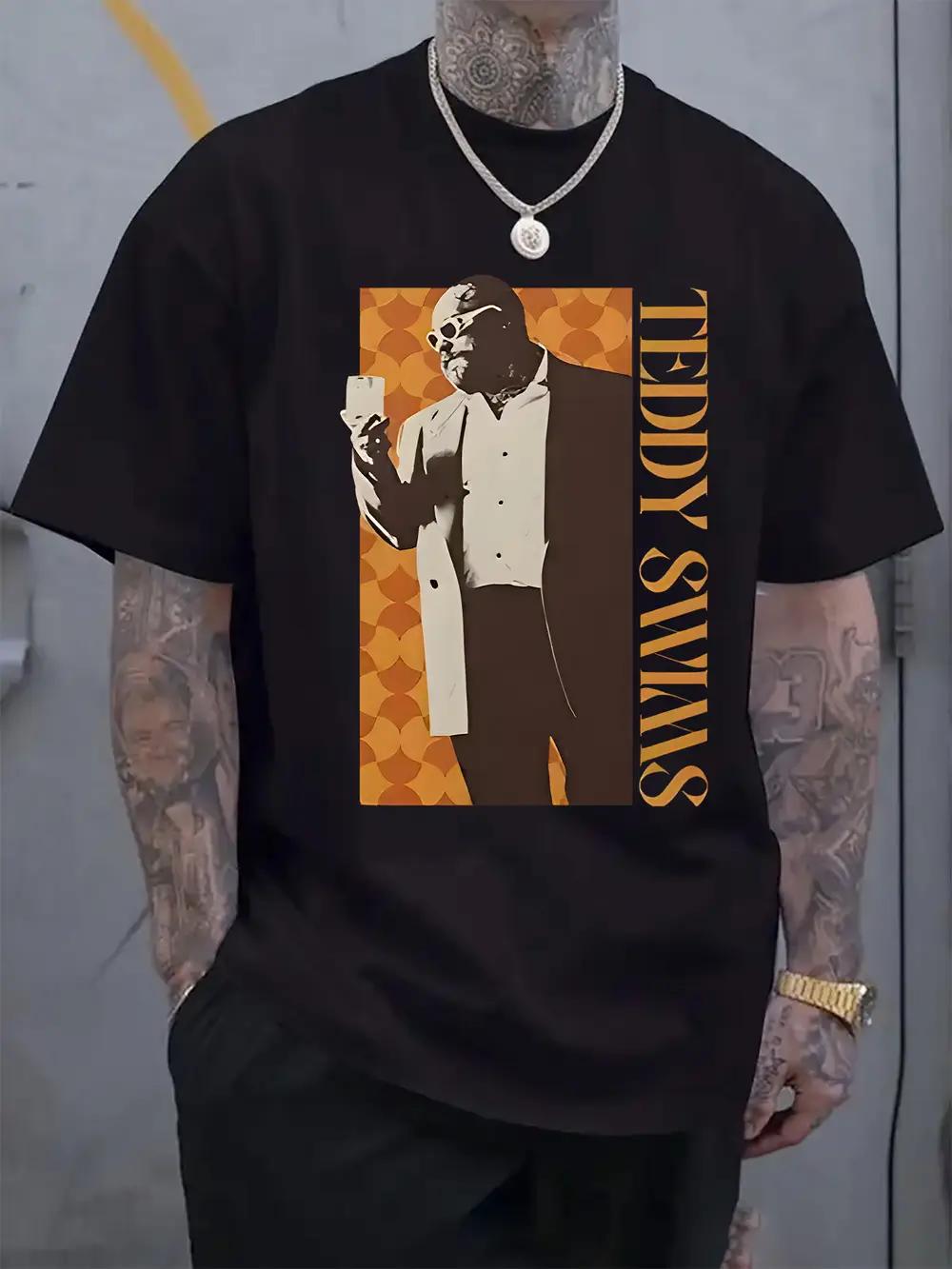 Musician Teddy Swims Image Print Round Neck Short Sleeve T-shirt Fashion Regular Fit T-shirt for Spring/Summer Vacation S
Musician Teddy Swims Image Print Round Neck Short Sleeve T-shirt Fashion Regular Fit T-shirt for Spring/Summer Vacation S