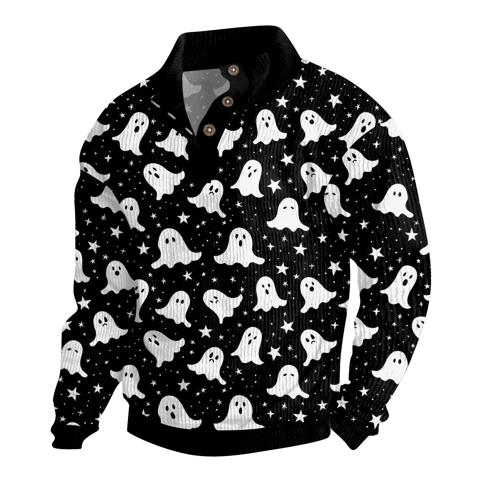 Мужская вельветовая рубашка на пуговицах с принтом на Хэллоуин L чёрный
Мужская вельветовая рубашка на пуговицах с принтом на Хэллоуин L чёрный