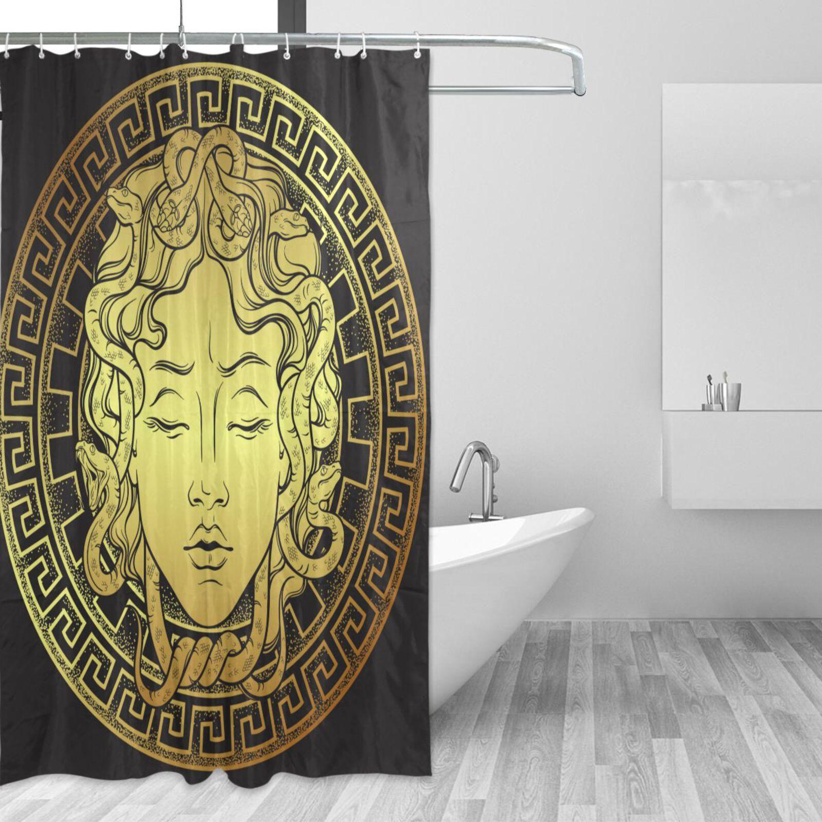 Gold Medusa Pattern Shower Curtain Waterproof Polyester Fabric Curtain For Bathroom With 12 Thicken Hooks Bath Bathtub Curtain W60H190(CM)-1 Pcs
Gold Medusa Pattern Shower Curtain Waterproof Polyester Fabric Curtain For Bathroom With 12 Thicken Hooks Bath Bathtub Curtain W60H190(CM)-1 Pcs