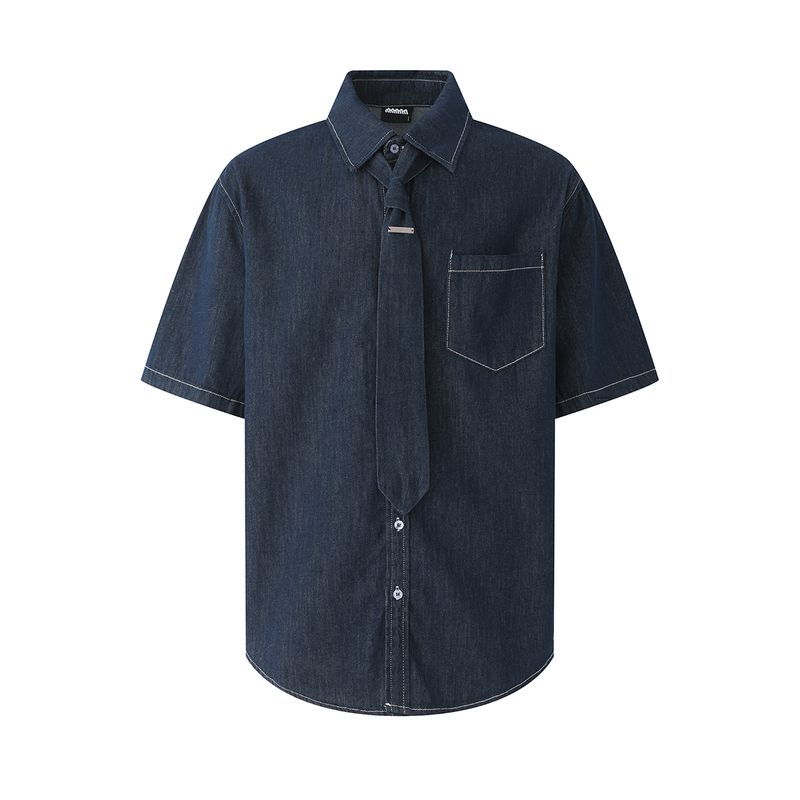 Men s American Retro Casual Washed Denim Short-Sleeved Shirt, Unisex Summer Loose High-End Work Shirt Navy Blue M
Men s American Retro Casual Washed Denim Short-Sleeved Shirt, Unisex Summer Loose High-End Work Shirt Navy Blue M