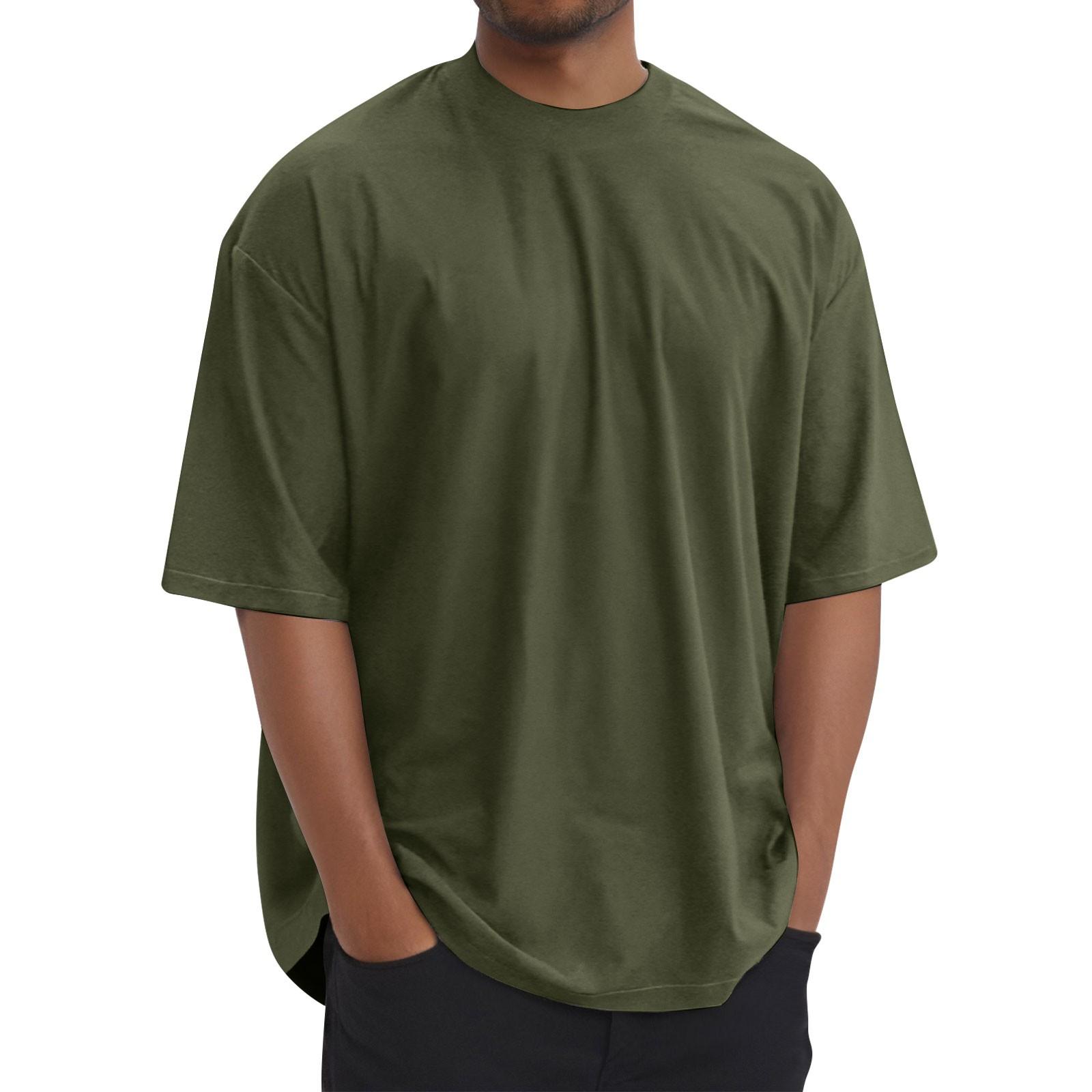 Summer Men s Fashion Loose Round Neck Solid Color All-match Short-sleeved T-shirt XXXXXL хакі
Summer Men s Fashion Loose Round Neck Solid Color All-match Short-sleeved T-shirt XXXXXL хакі