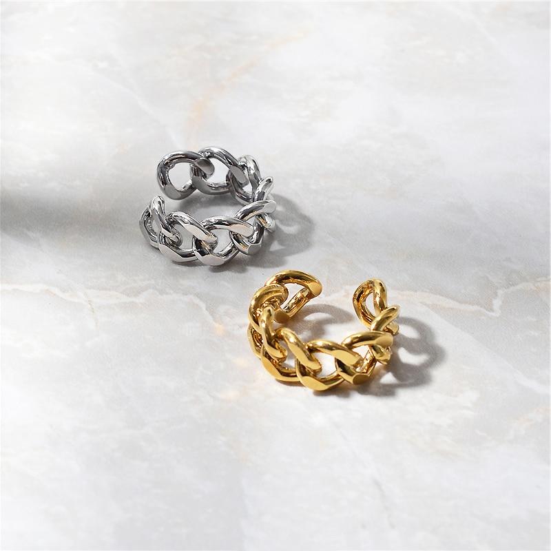 925 Sterling Silver Fashion Gold Color Lock Chain Open Rings for Women Men Twisted Geometric Finger Rings Party Jewelry S-R941
925 Sterling Silver Fashion Gold Color Lock Chain Open Rings for Women Men Twisted Geometric Finger Rings Party Jewelry S-R941
