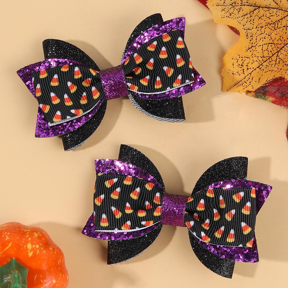 Набор заколок для волос с бантами на Хэллоуин, 2/4 шт., заколки для волос с принтом паутины и кукурузы, блестящие пайетки, бант-бабочка, заколка-автомат для девочек, детские аксессуары
Набор заколок для волос с бантами на Хэллоуин, 2/4 шт., заколки для волос с принтом паутины и кукурузы, блестящие пайетки, бант-бабочка, заколка-автомат для девочек, детские аксессуары