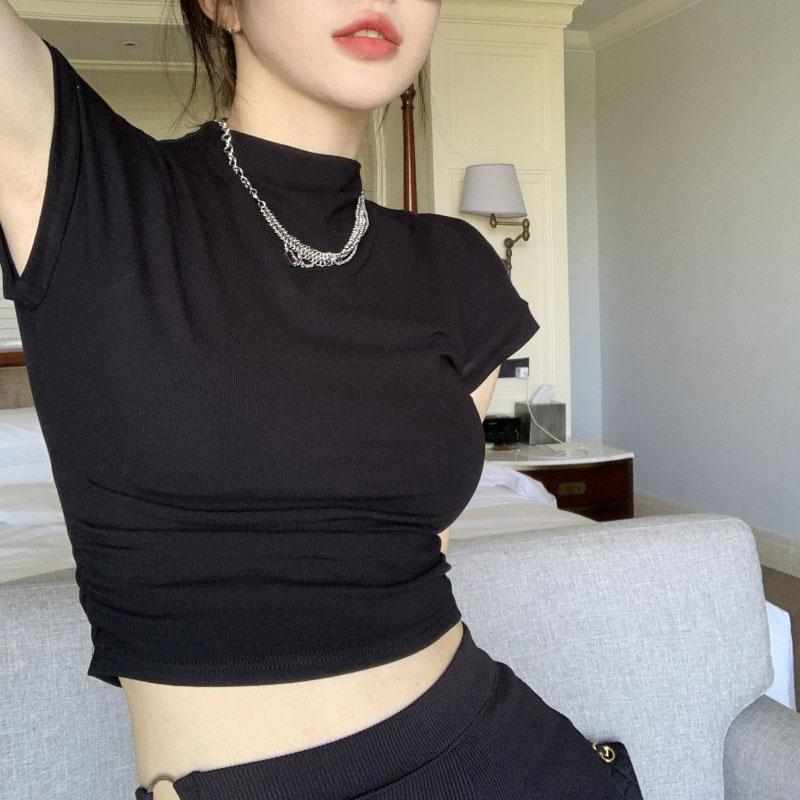 Женская летняя повседневная однотонная футболка с круглым вырезом и укороченным топом XXL чёрный
Женская летняя повседневная однотонная футболка с круглым вырезом и укороченным топом XXL чёрный