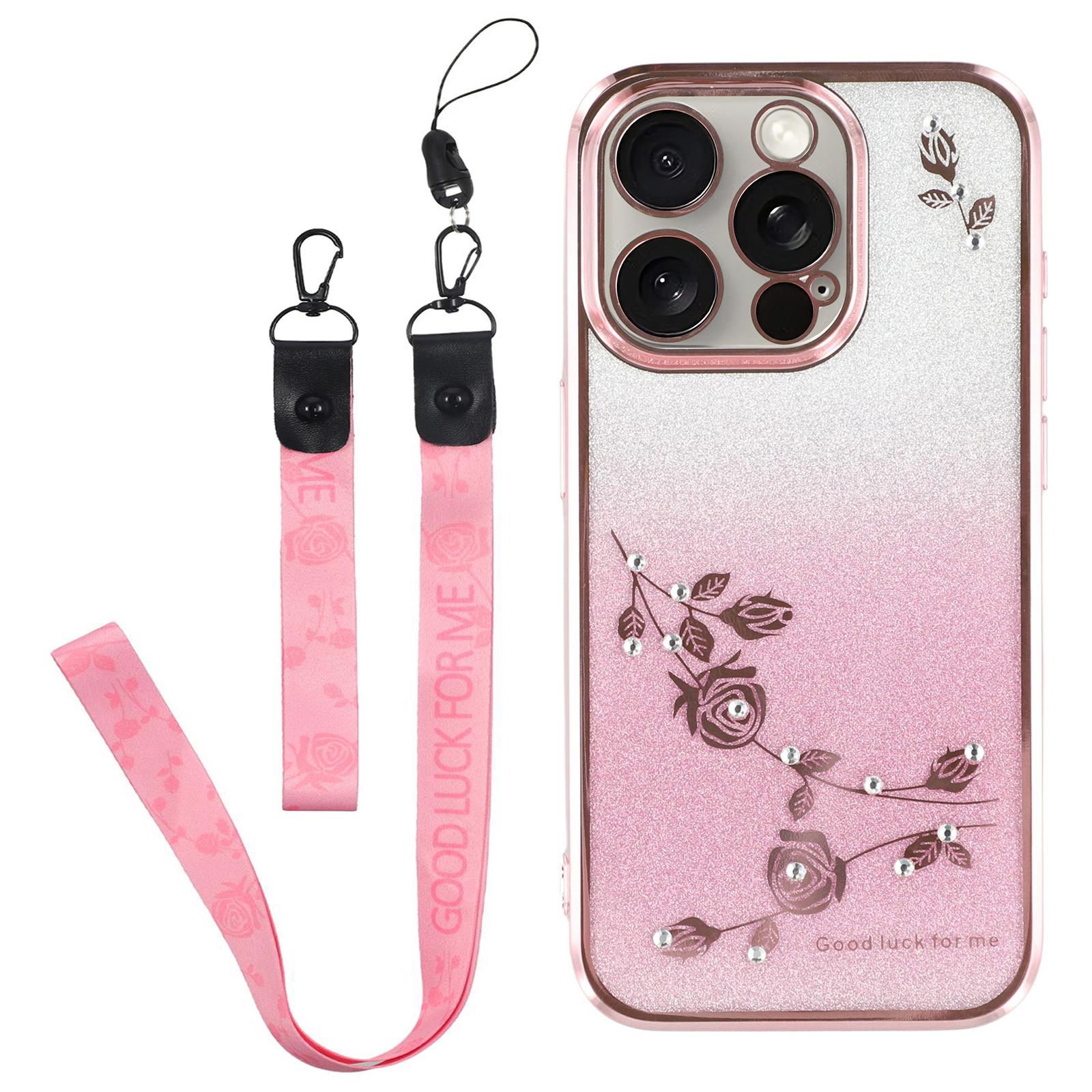 KADEM TPU Back Case for iPhone 15 Pro Max,Strap Design Glitter Rhinestone Decor Flower Cell Phone Shell Rose Gold
KADEM TPU Back Case for iPhone 15 Pro Max,Strap Design Glitter Rhinestone Decor Flower Cell Phone Shell Rose Gold