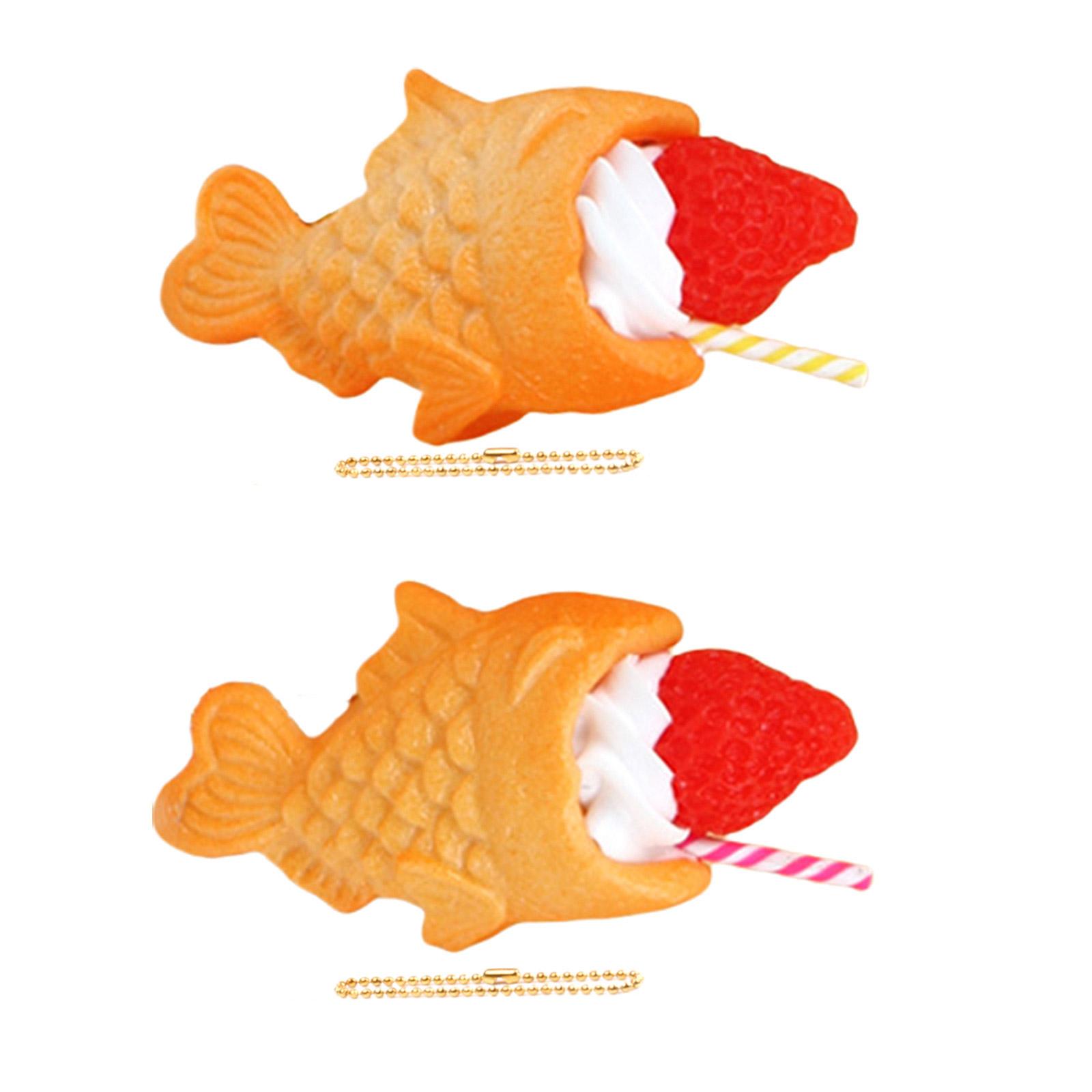 Pack of 2 Lovely Simulation Taiyaki Fish Shaped Cake Keychains Sturdy PVC Materials with Elegant Vibranting Color 1
Pack of 2 Lovely Simulation Taiyaki Fish Shaped Cake Keychains Sturdy PVC Materials with Elegant Vibranting Color 1