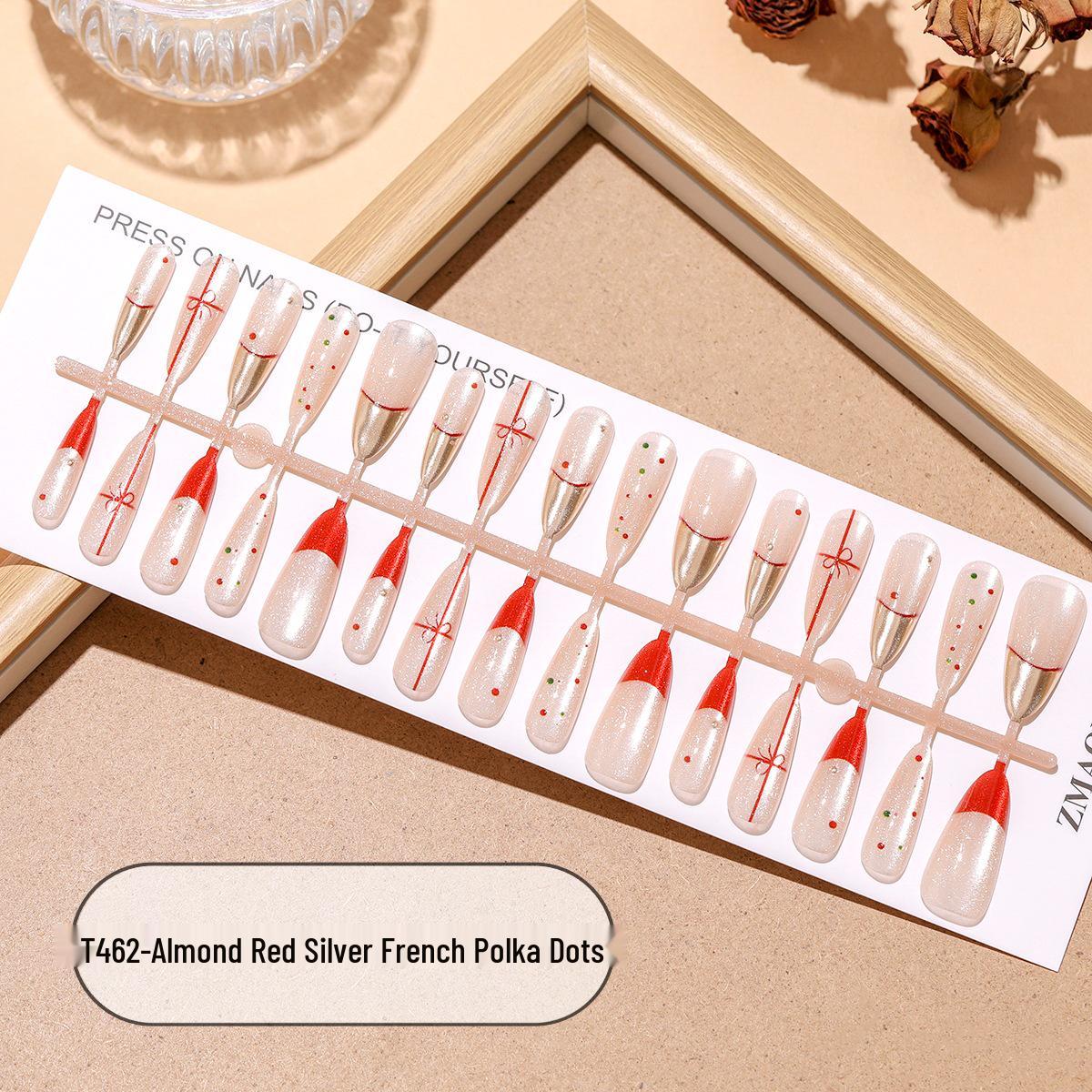 Красно-серебристые миндалевидные ногти в горошек с бантом и золотистым кошачьим глазом - 30 носибельных типсов M Full Set
Красно-серебристые миндалевидные ногти в горошек с бантом и золотистым кошачьим глазом - 30 носибельных типсов M Full Set