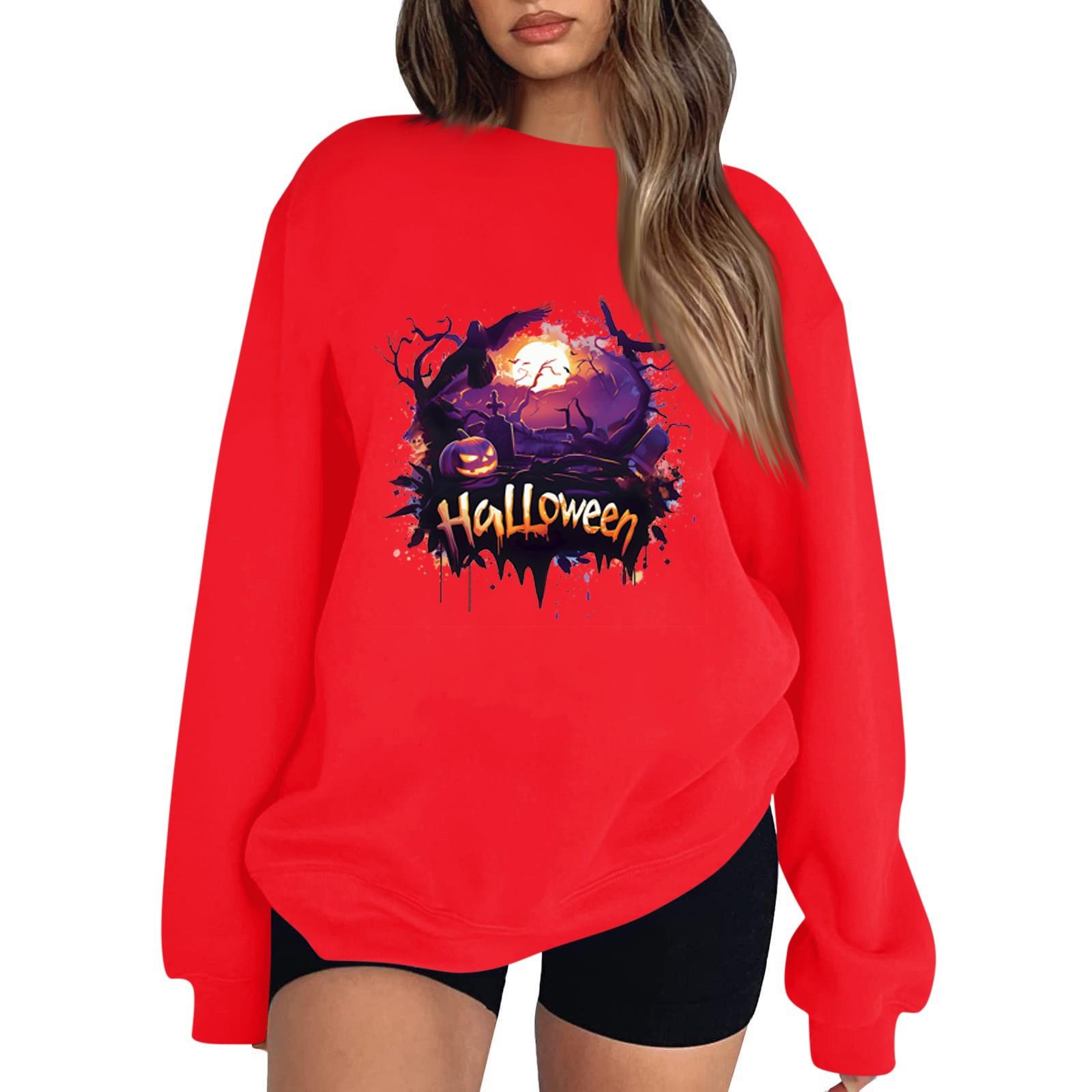 Женский повседневный модный трикотажный спортивный топ с длинными рукавами, свободный крой, Хэллоуин XL красный
Женский повседневный модный трикотажный спортивный топ с длинными рукавами, свободный крой, Хэллоуин XL красный
