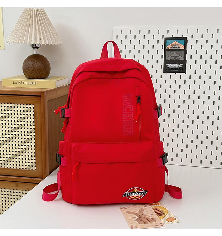 Новый однотонный рюкзак мужской модный для поездок на работу, для учеников средней школы, студентов колледжа, школьный рюкзак, сумка для компьютера, мужской рюкзак красный