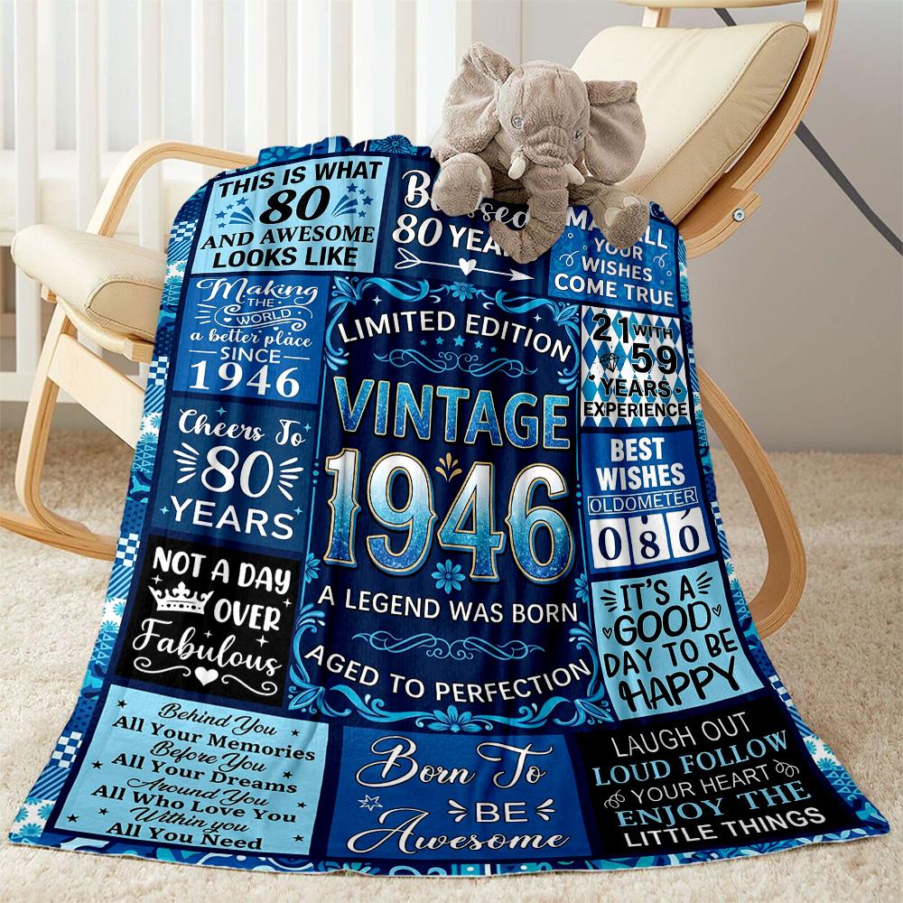 80th Birthday Celebration Flannel Blanket-Soft and Suitable for Sofas,Beds,Offices,Travel,All Seasons,Great Gift for Holidays and Birthdays. 80cmx120cm
80th Birthday Celebration Flannel Blanket-Soft and Suitable for Sofas,Beds,Offices,Travel,All Seasons,Great Gift for Holidays and Birthdays. 80cmx120cm