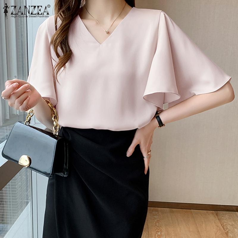 ZANZEA Женская летняя повседневная свободная однотонная блузка с рукавами 3/4 и V-образным вырезом
ZANZEA Женская летняя повседневная свободная однотонная блузка с рукавами 3/4 и V-образным вырезом