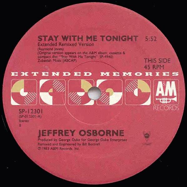 12inch Record JEFFREY OSBORNE - Stay With Me Tonight / Plane Love SP12301 A&M 1986 US Soul/Funk Used
12inch Record JEFFREY OSBORNE - Stay With Me Tonight / Plane Love SP12301 A&M 1986 US Soul/Funk Used