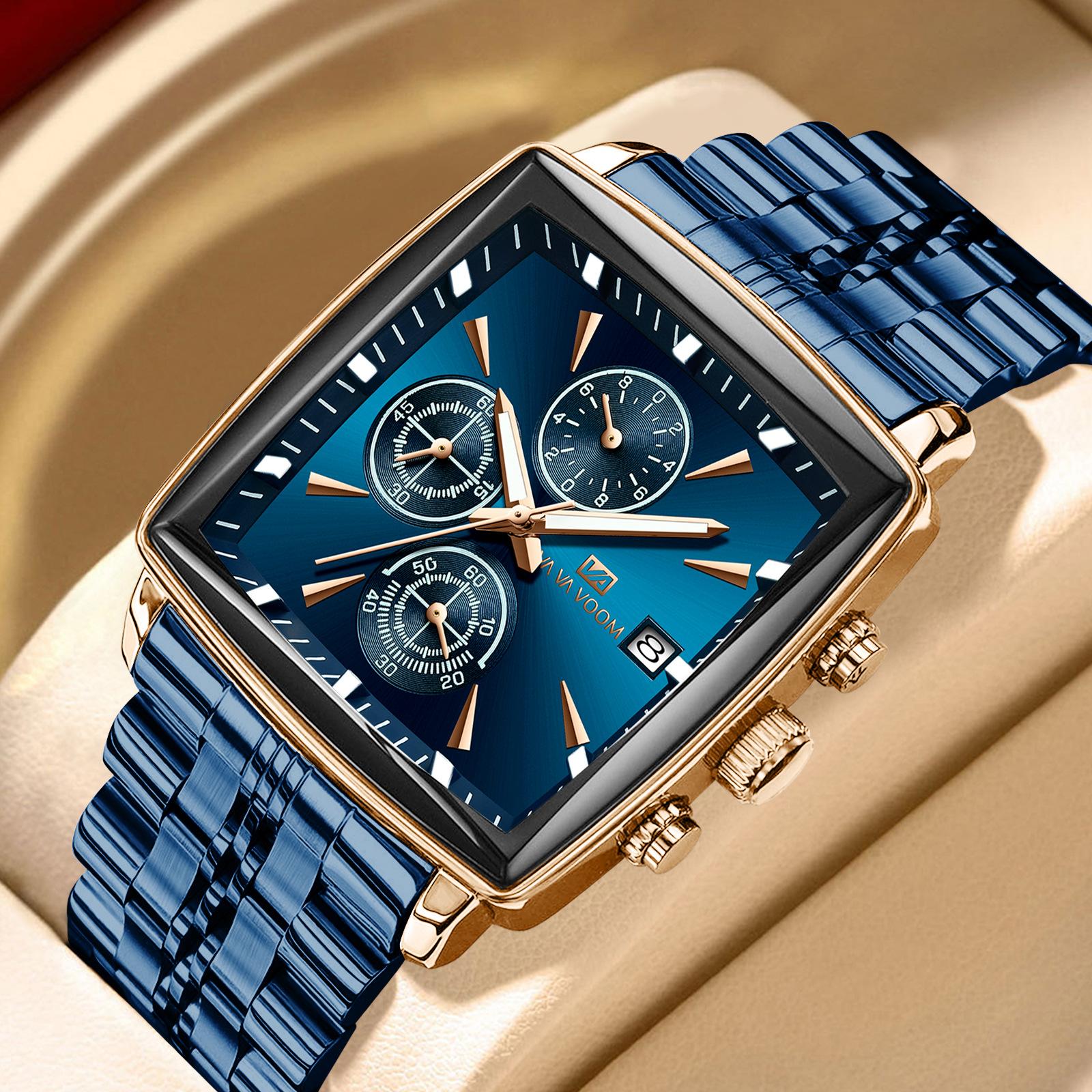 VA VA VOOM Men s Quartz Watch Oversized Square Dial,Multifunctional Six Needle Three Eye,with Calendar Window,Luminous Function,High-Quality Men Watch синій
VA VA VOOM Men s Quartz Watch Oversized Square Dial,Multifunctional Six Needle Three Eye,with Calendar Window,Luminous Function,High-Quality Men Watch синій