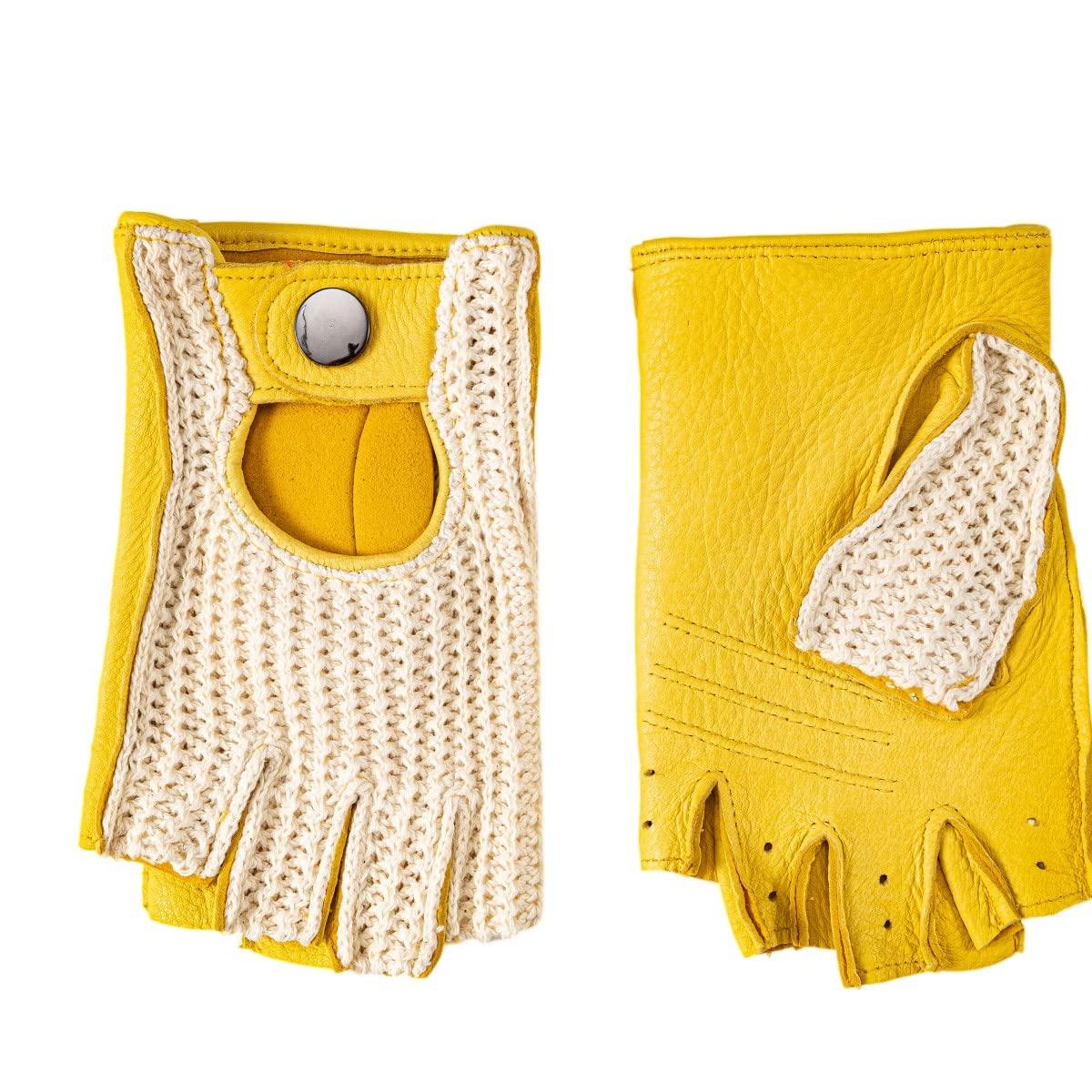 Перчатки водительские из оленьей кожи NappaNovum с вязаной спинкой на шнуровке, маленькие, желтые,
Перчатки водительские из оленьей кожи NappaNovum с вязаной спинкой на шнуровке, маленькие, желтые,