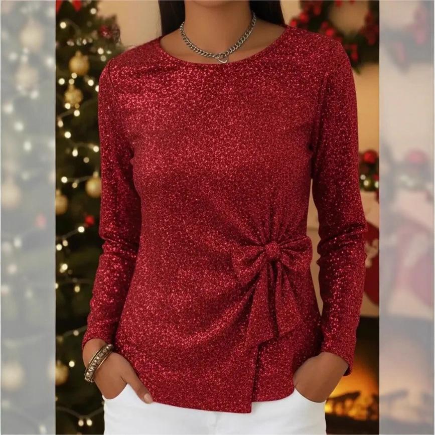 Women s Long Sleeve Sequin Top with Bow Knot Detail XXXL червоний
Women s Long Sleeve Sequin Top with Bow Knot Detail XXXL червоний