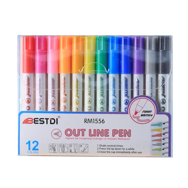 Silver Metallic Double Line Glitter Marker Pen Set for DIY Journals Round Tip
Silver Metallic Double Line Glitter Marker Pen Set for DIY Journals Round Tip