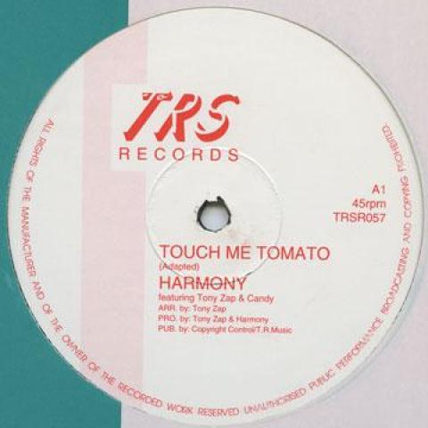 12inch Record HARMONY, TONY ZAP, CANDY / TONY ZAP - Touch Me Tometo (Part 1); (Part 2) TR057 TRS Records 1990 UK Latin
12inch Record HARMONY, TONY ZAP, CANDY / TONY ZAP - Touch Me Tometo (Part 1); (Part 2) TR057 TRS Records 1990 UK Latin