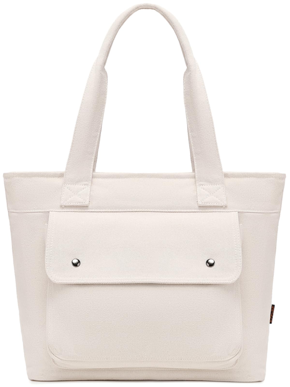 С внутренними и внешними карманами правильная сумка-тоут Холщовая Хлопковая Однотонная Плотная Большая вместимость Сумка-тоут для поездки на ночь Холщовая сумка-тоут Эко-сумка Холщовая сумка через плечо бежевый