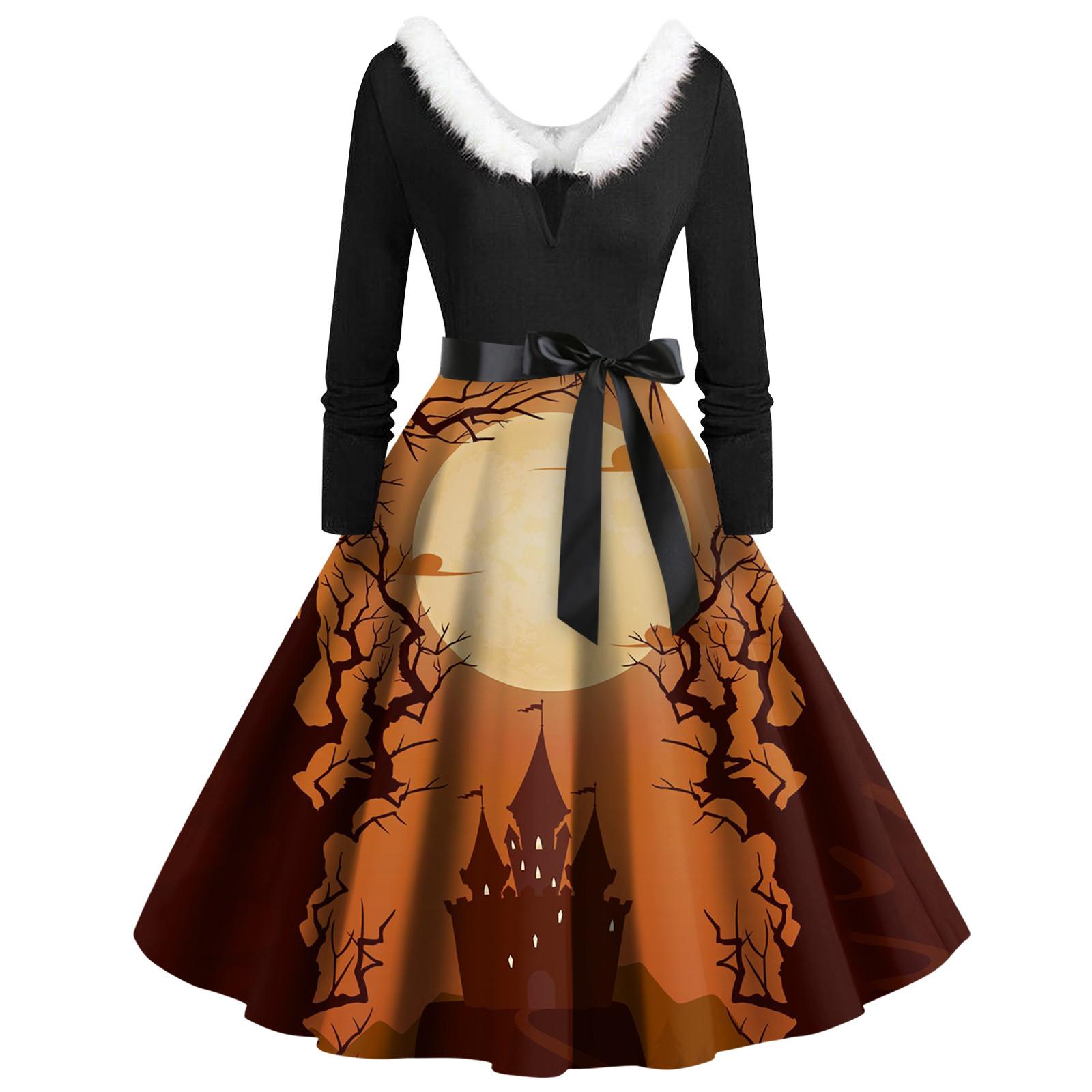 Женские повседневные модные платья с длинными рукавами и v-образным вырезом с принтом на Хэллоуин XL
Женские повседневные модные платья с длинными рукавами и v-образным вырезом с принтом на Хэллоуин XL