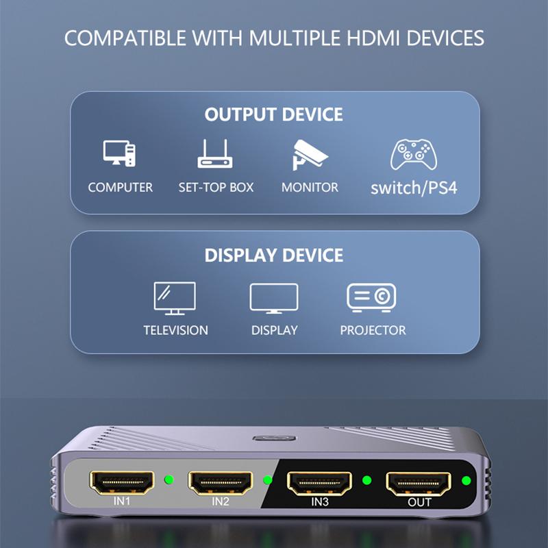 Q803 8K HDMI 3-in-1-out Switch Converter with USB-C 5V Port for TV/Monitor/Camera As Shown A
Q803 8K HDMI 3-in-1-out Switch Converter with USB-C 5V Port for TV/Monitor/Camera As Shown A