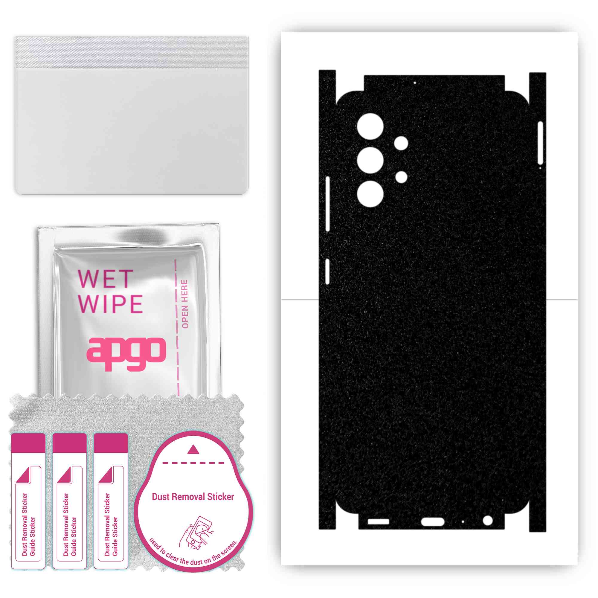 Apgo Protective Skin Sticker for the back+sides compatible with Samsung Galaxy A32 4G, Full Wrap Film, Foil, Vinyl - Pattern Matte Black
Apgo Protective Skin Sticker for the back+sides compatible with Samsung Galaxy A32 4G, Full Wrap Film, Foil, Vinyl - Pattern Matte Black