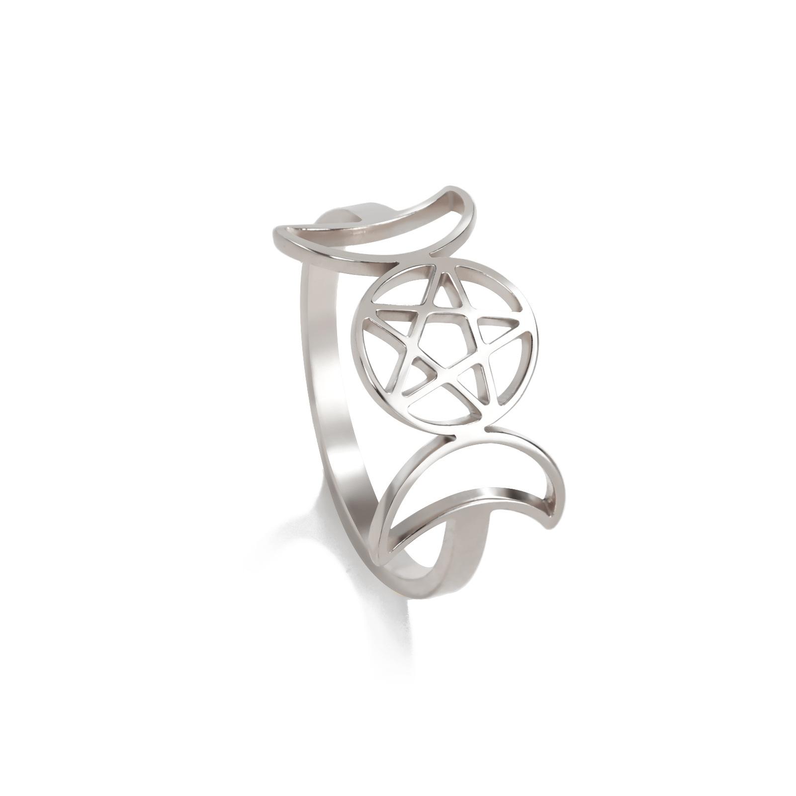 Triple Moon Goddess Pentagram Ring Women s Double Moon Star Silver Jewelry Gift no. 11
Triple Moon Goddess Pentagram Ring Women s Double Moon Star Silver Jewelry Gift no. 11