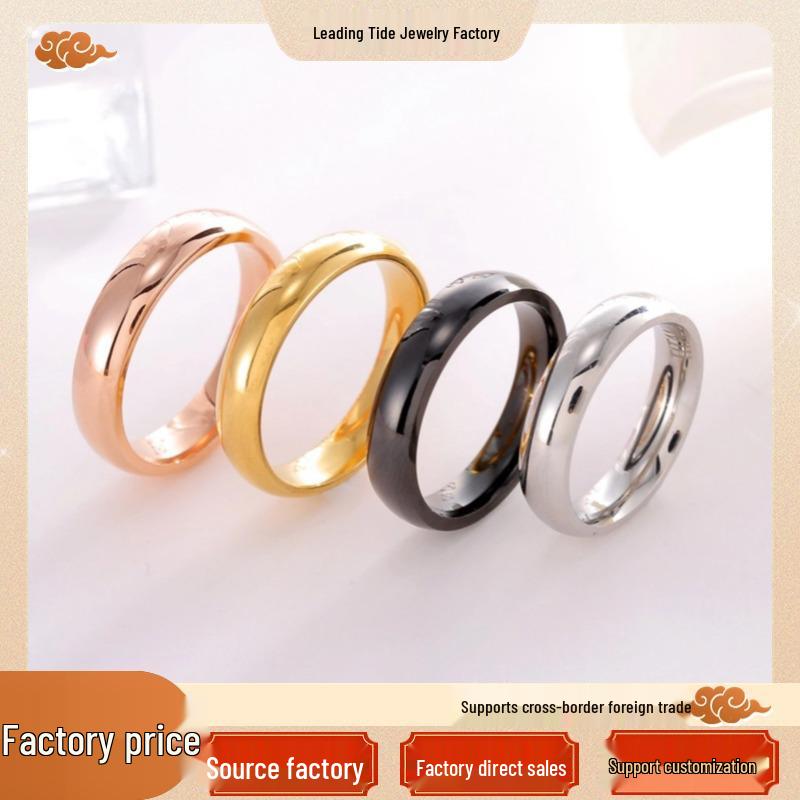 Korean Style 4mm Titanium Steel Arc Light Pinky Ring with Polished Finish for Couples Size 10
Korean Style 4mm Titanium Steel Arc Light Pinky Ring with Polished Finish for Couples Size 10